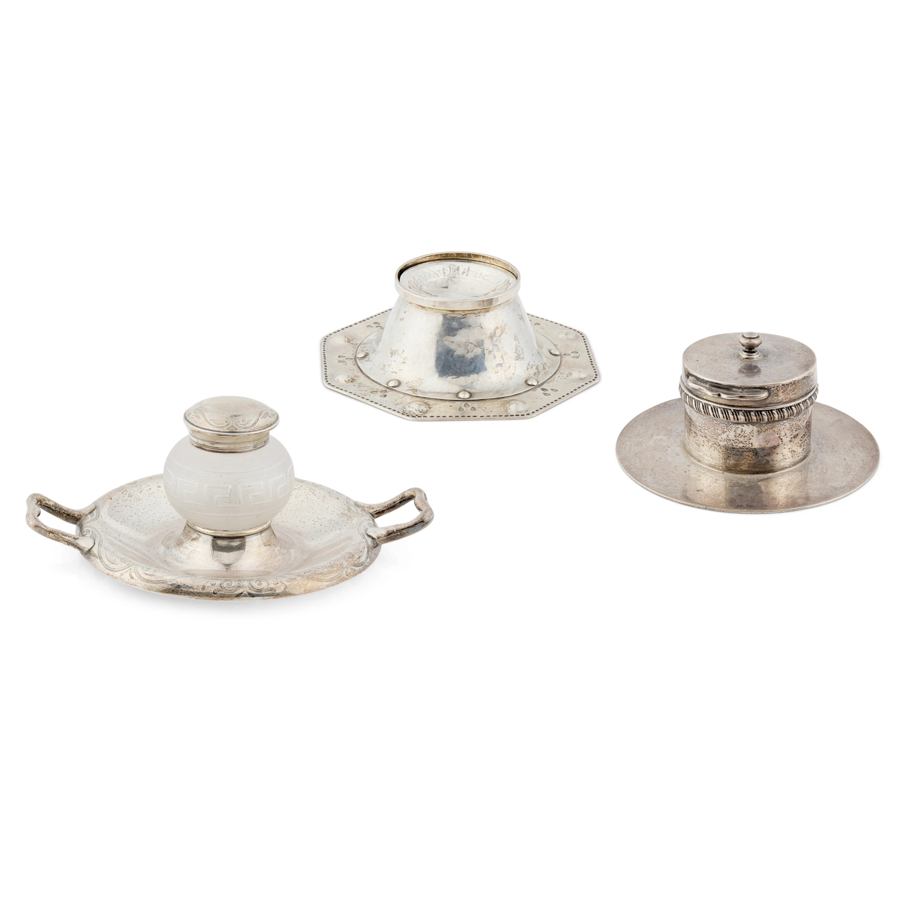 A VICTORIAN TWIN-HANDLED INK-WELL