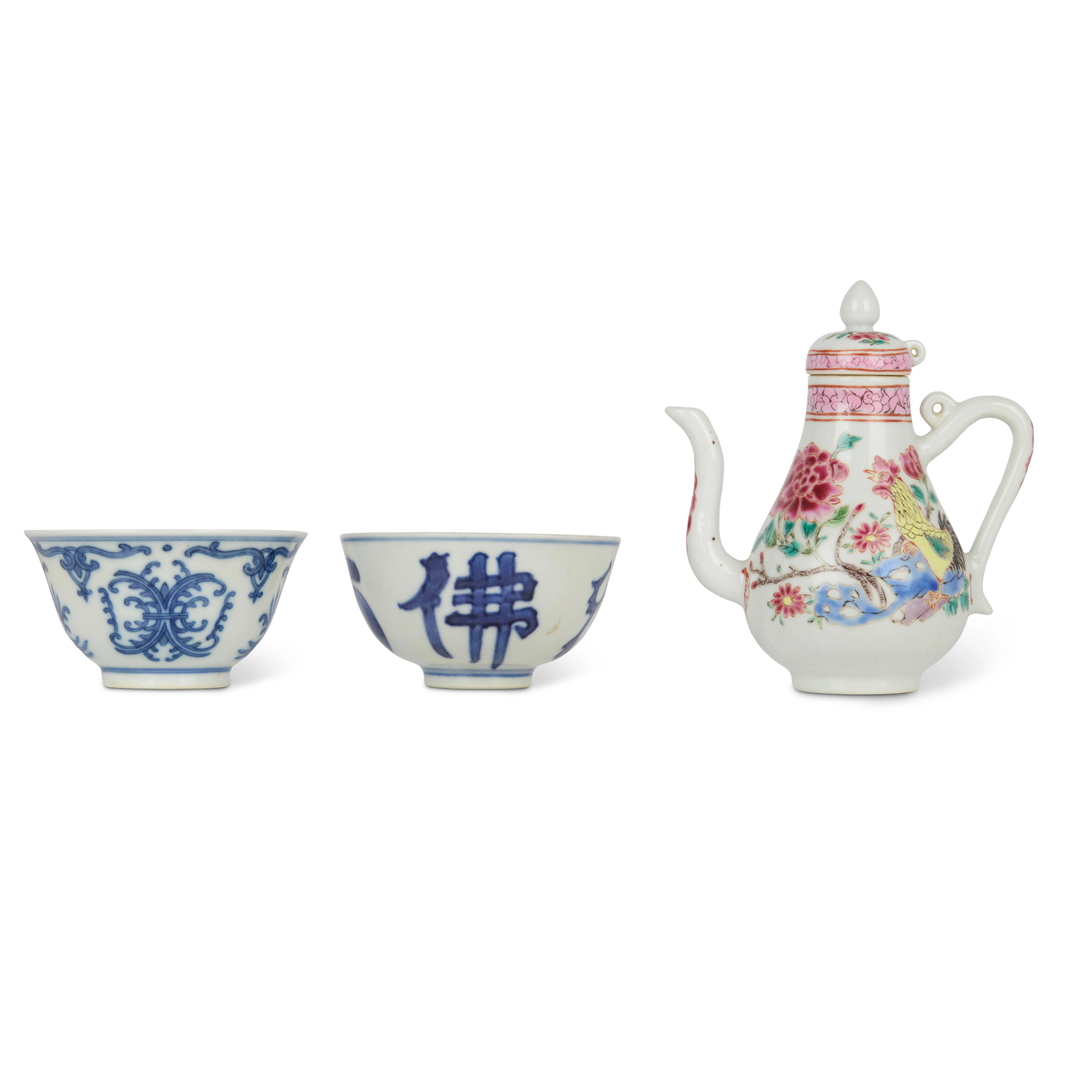 GROUP OF THREE CHINESE CERAMICS DRINKING WARES