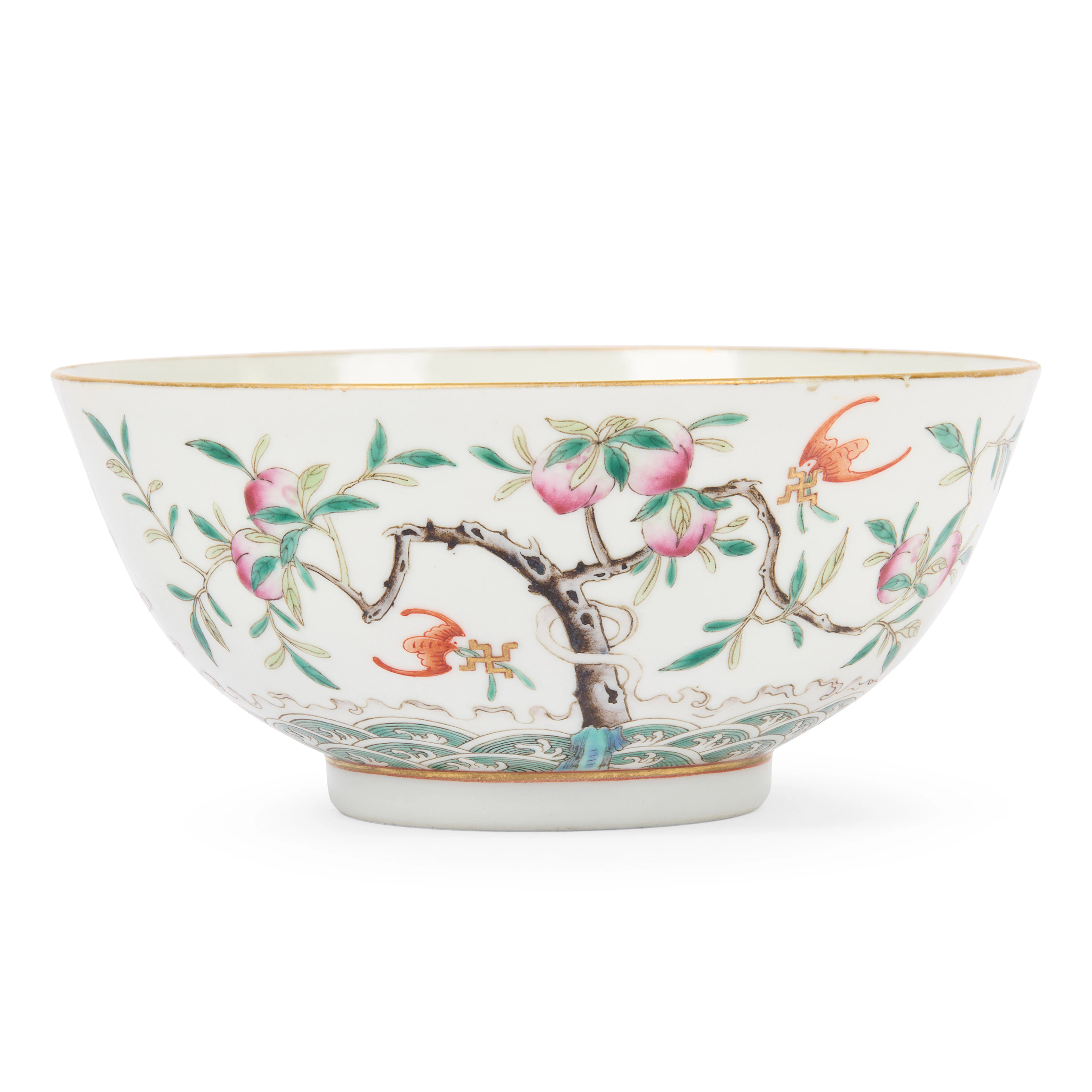 CHINESE FAMILLE ROSE 'SHOU SHAN FU HAI' BOWL