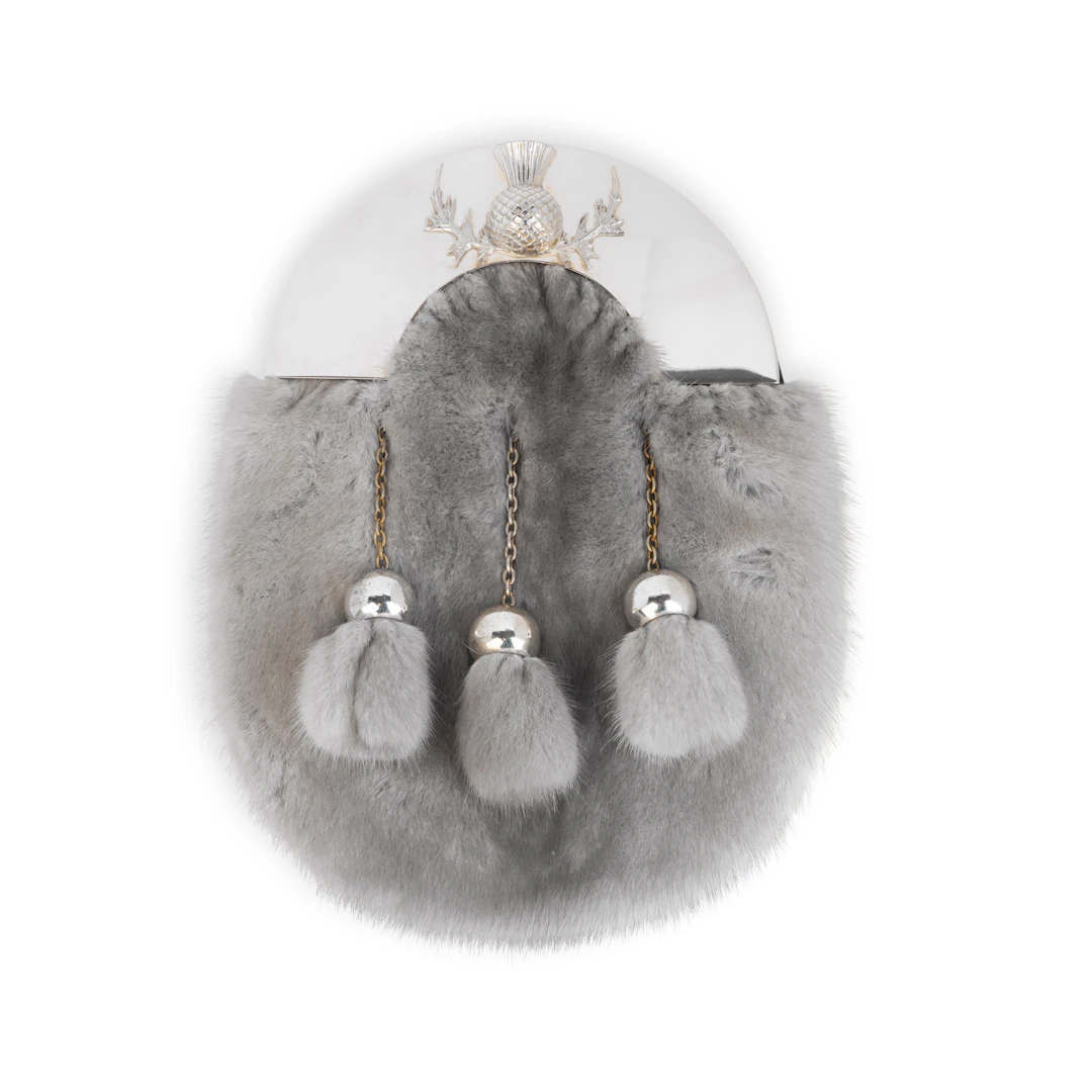 CONTEMPORARY SILVER MOUNTED THISTLE SPORRAN