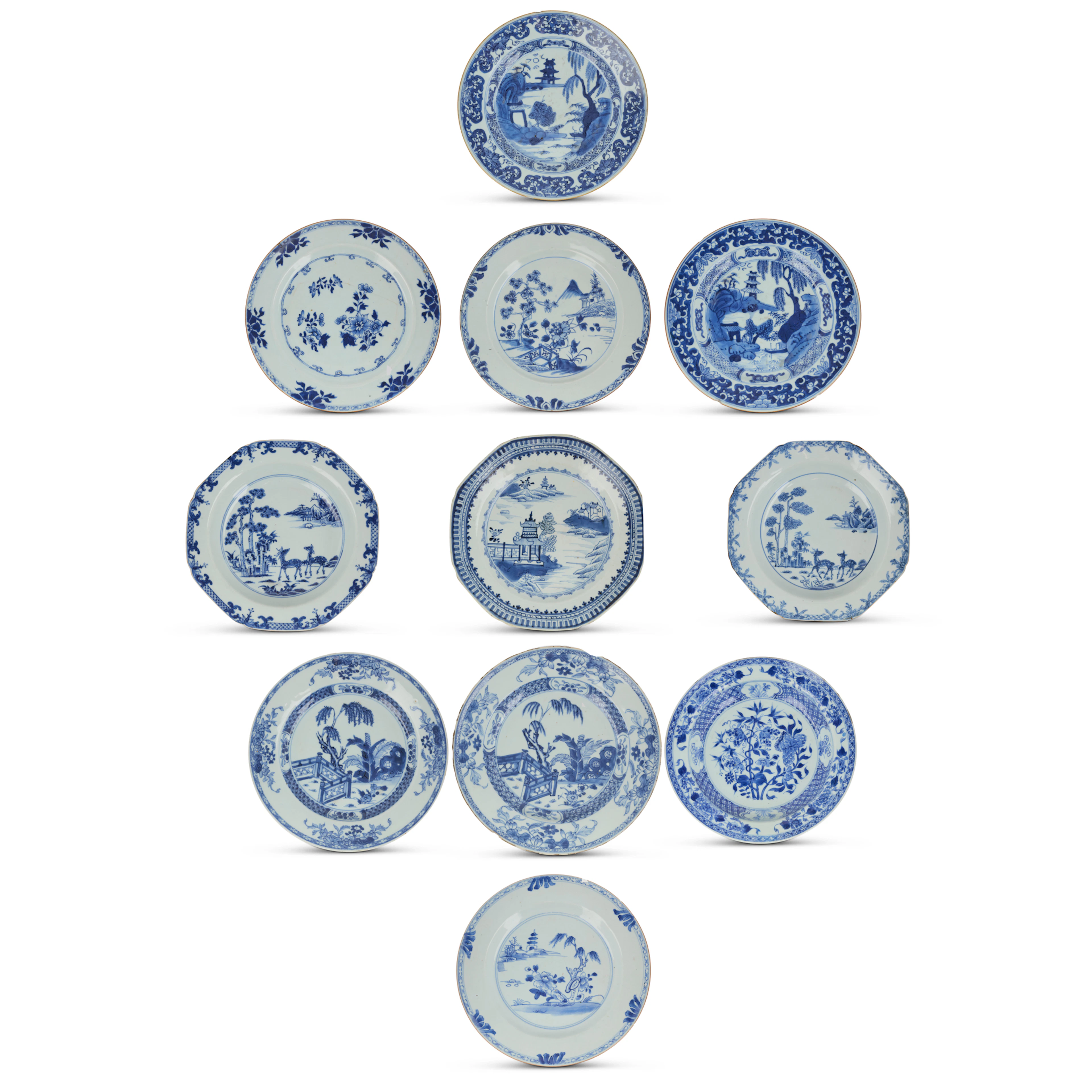 [PRIVATE SCOTTISH COLLECTION, DUNDEE] GROUP OF ELEVEN CHINESE EXPORT