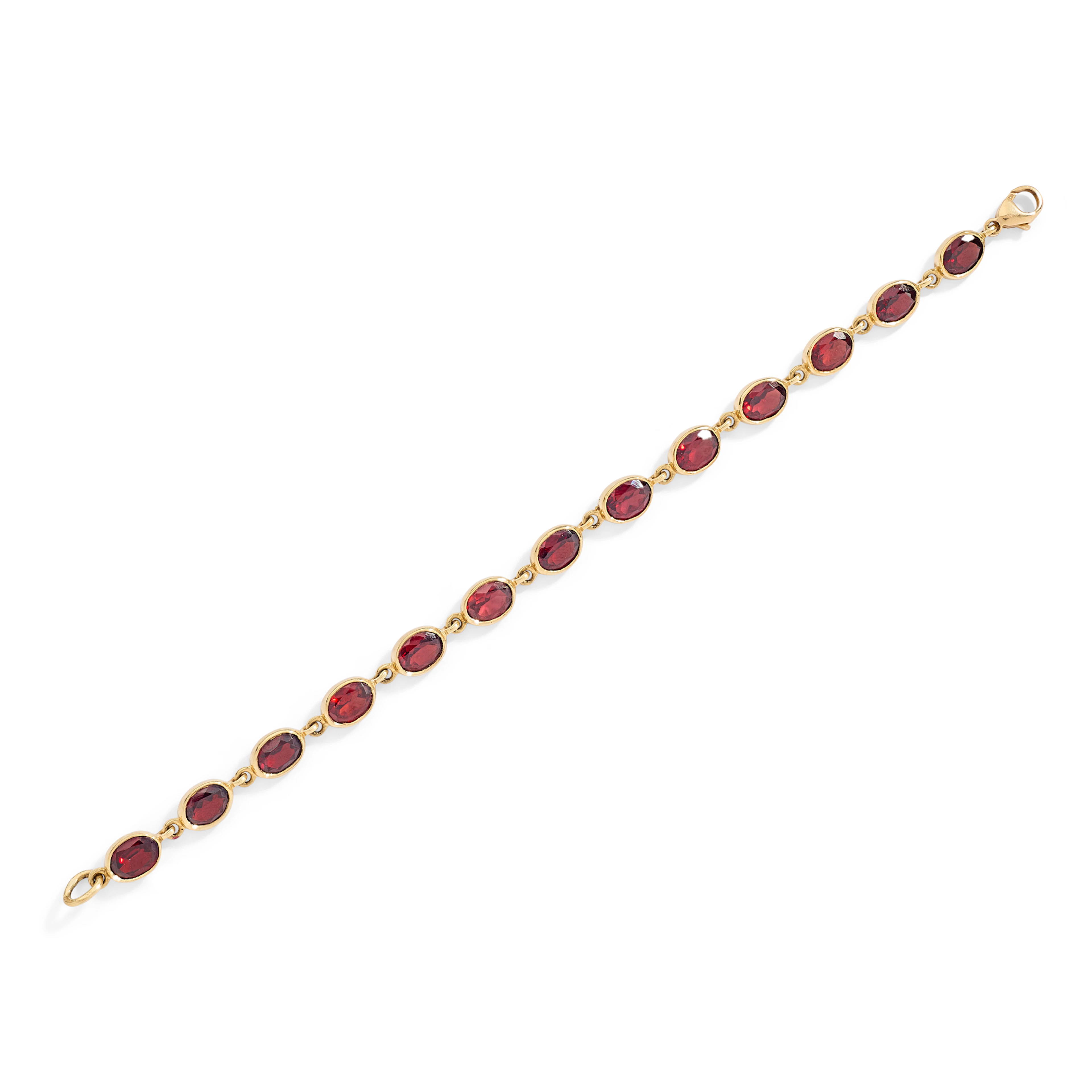 A 9ct gold garnet bracelet