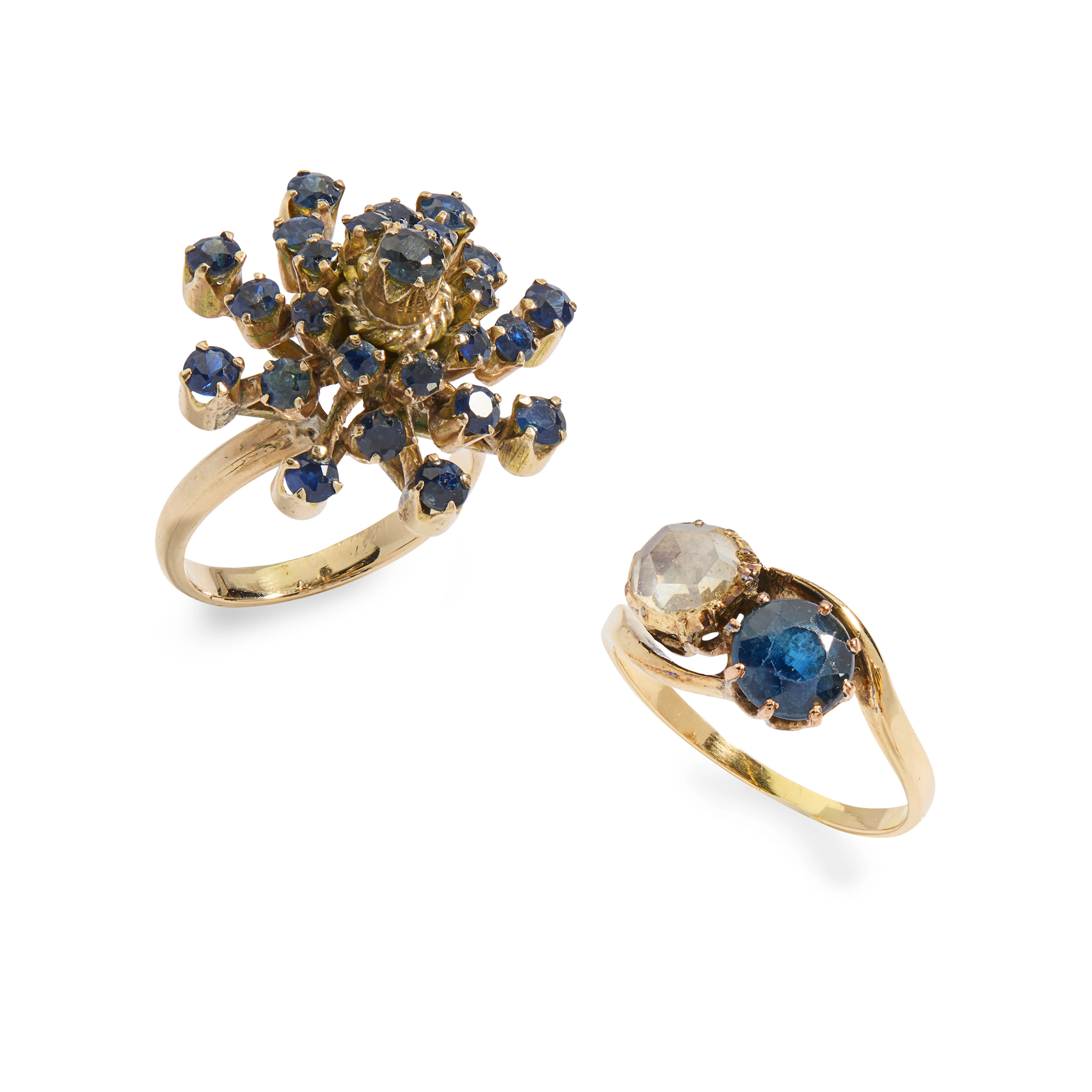 Two sapphire dress rings