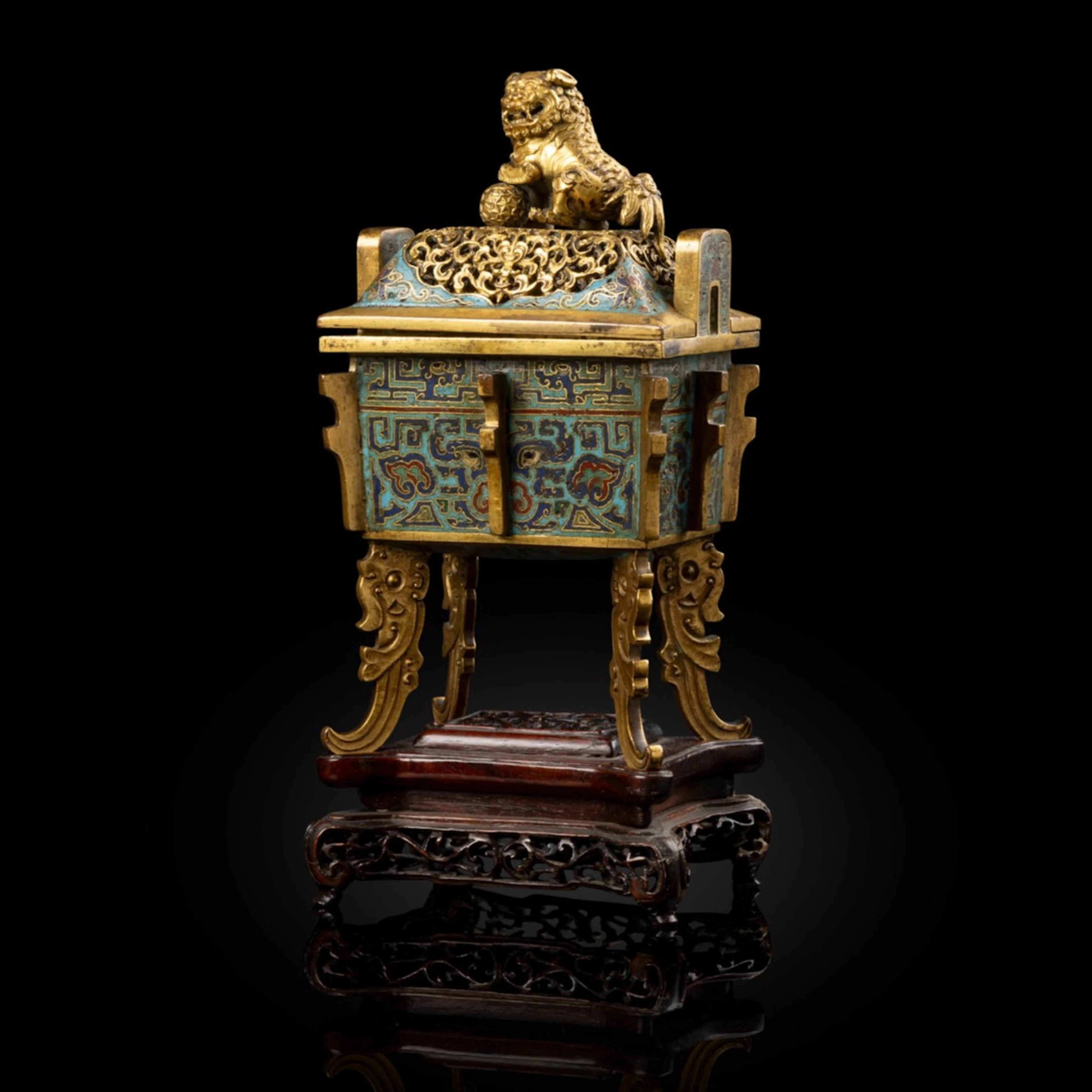 [PRIVATE COLLECTION, PARIS] CHINESE CLOISONNÉ ENAMEL 'TAOTIE' INCENSE