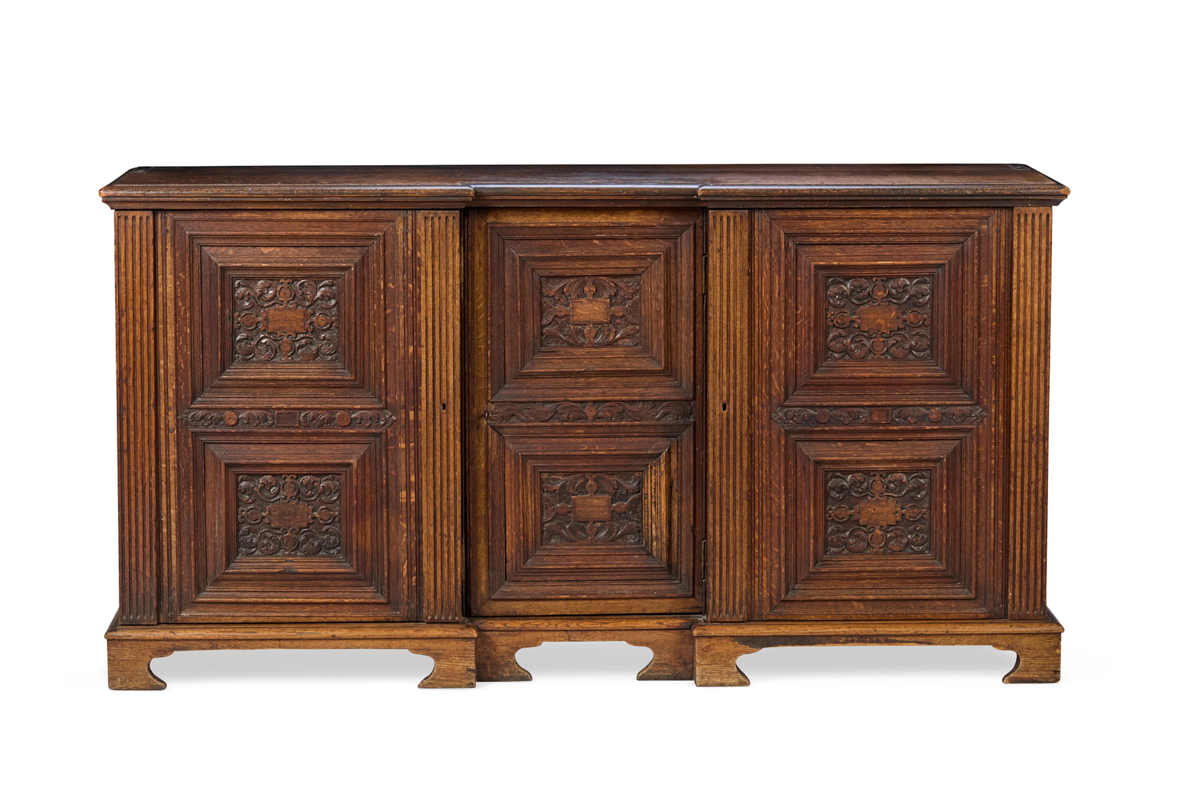 LOUIS XIII STYLE CARVED OAK BUFFET