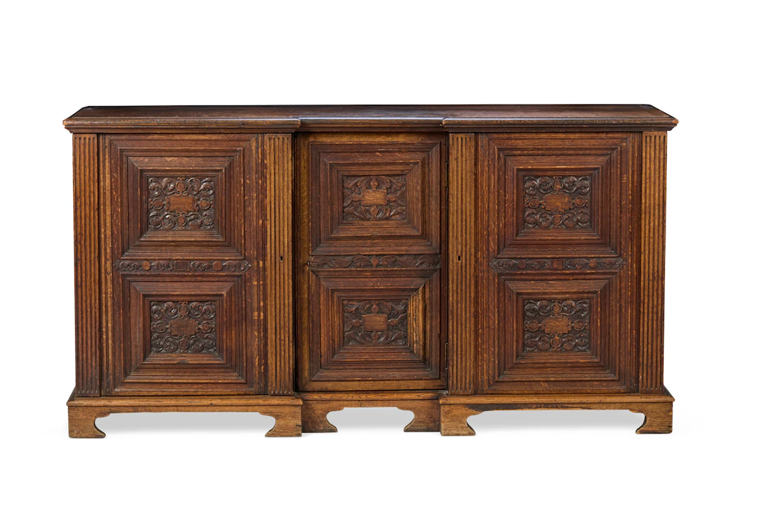 LOUIS XIII STYLE CARVED OAK BUFFET