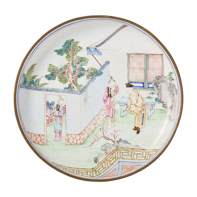 [PRIVATE COLLECTION, LONDON] CHINESE PAINTED ENAML 'ROMANCE OF THE