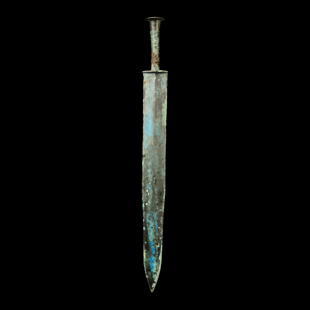 [COLLECTION OF PATRICK DAVID BIRDS] CHINESE BRONZE BROAD-BLADE SWORD