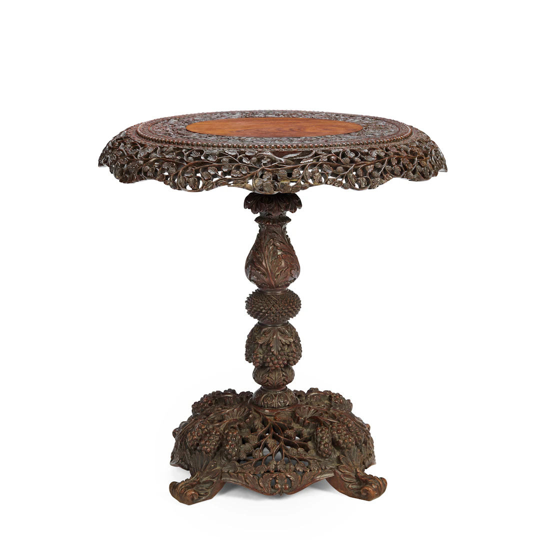 BURMESE ANGLO-INDIAN TILT-TOP OCCASIONAL TABLE