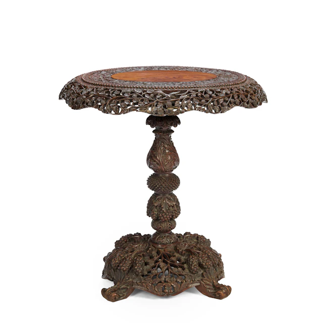 BURMESE ANGLO-INDIAN TILT-TOP OCCASIONAL TABLE