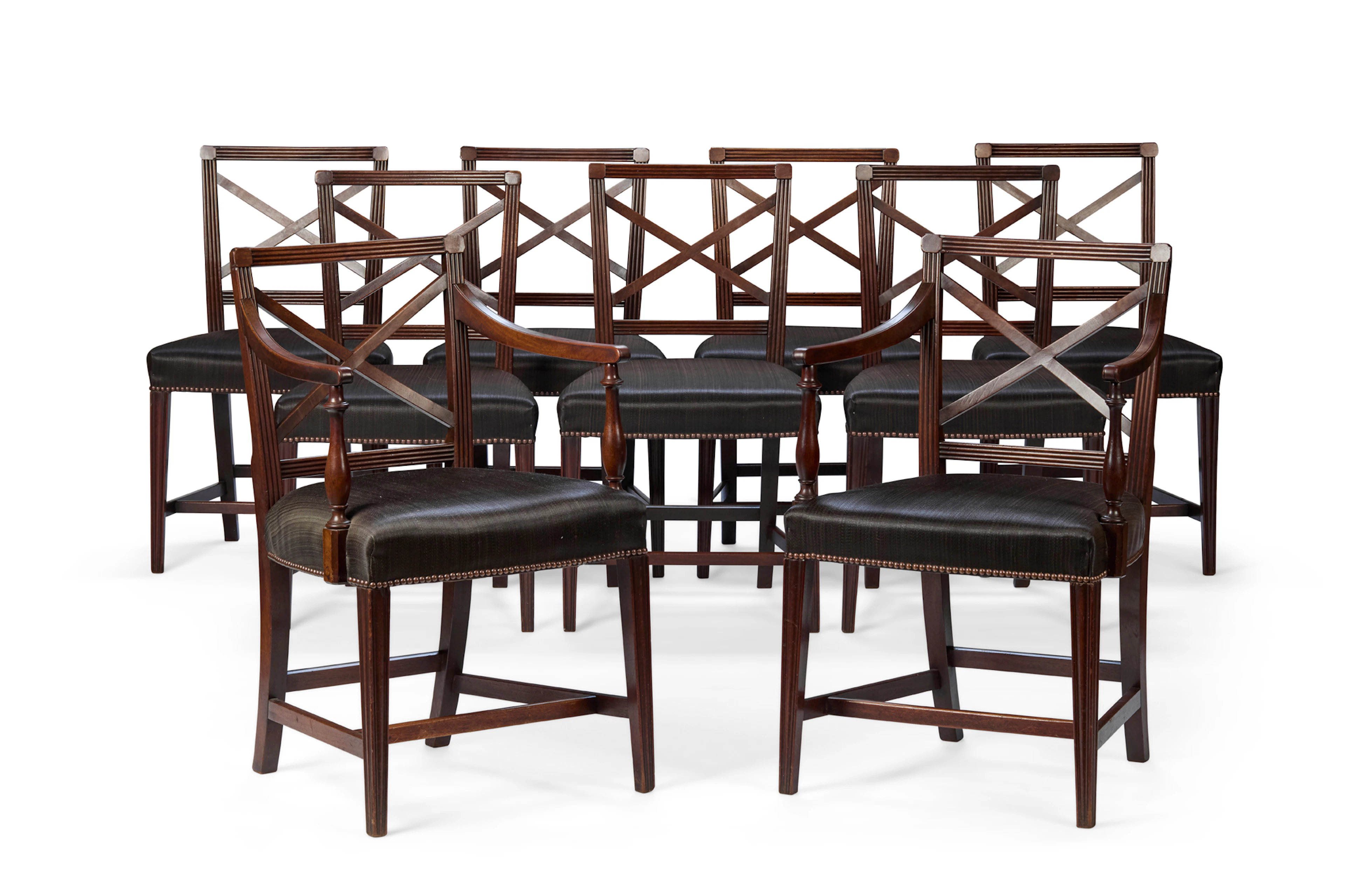 SET OF NINE REGENCY MAHOGANY DINING CHAIRS