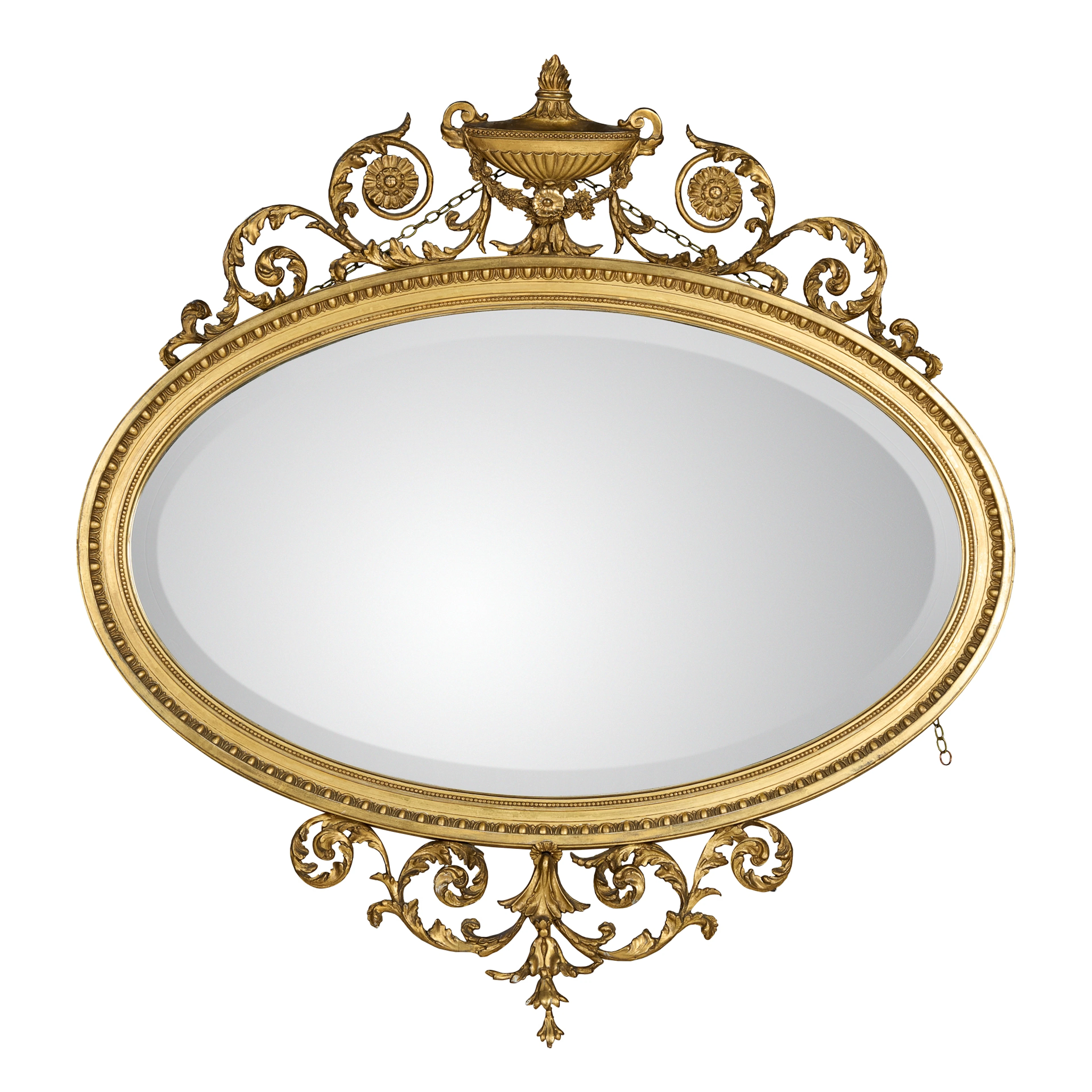 GEORGIAN STYLE OVAL GILTWOOD MIRROR