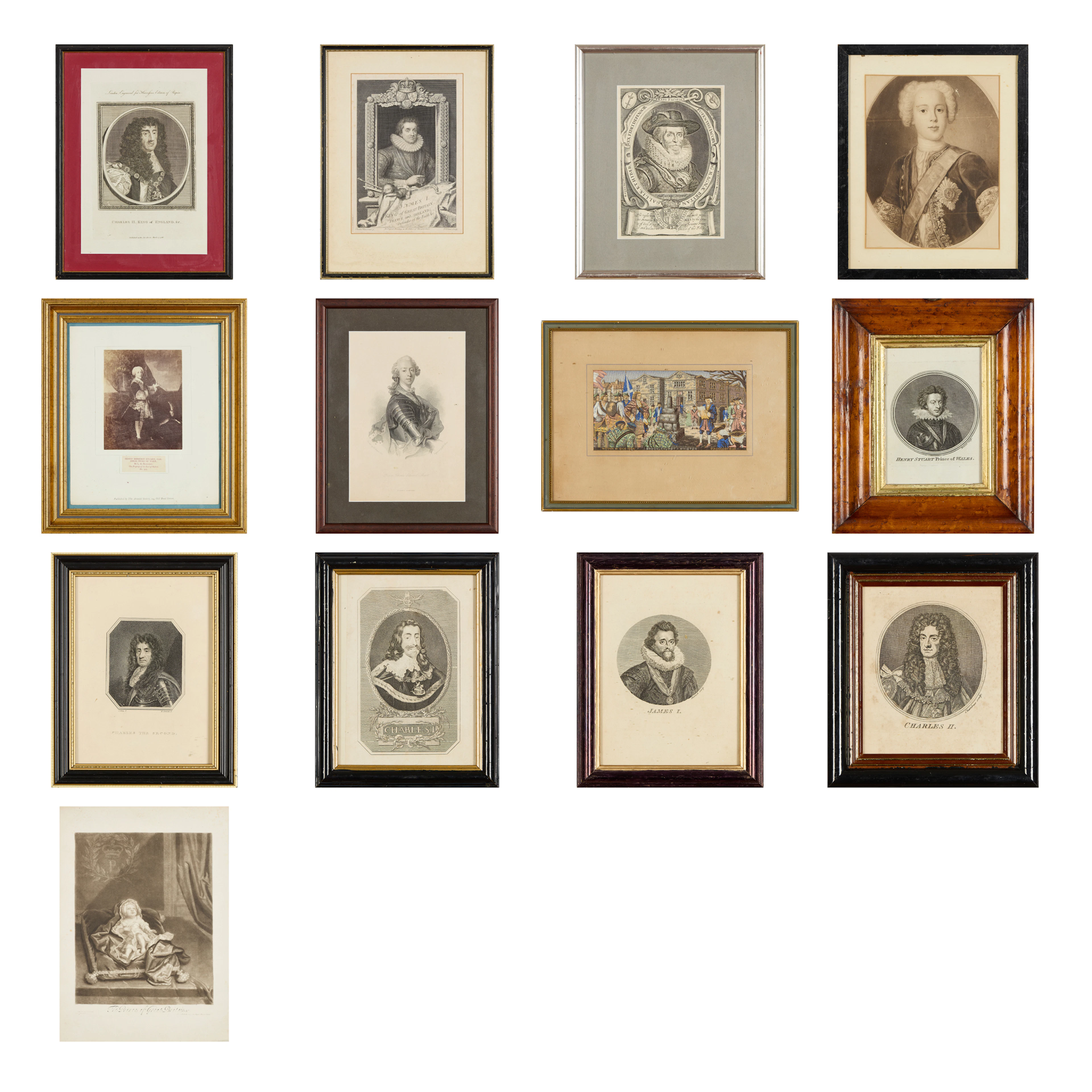 A COLLECTION OF PRINTS COMMEMORATING STUART MONARCHS