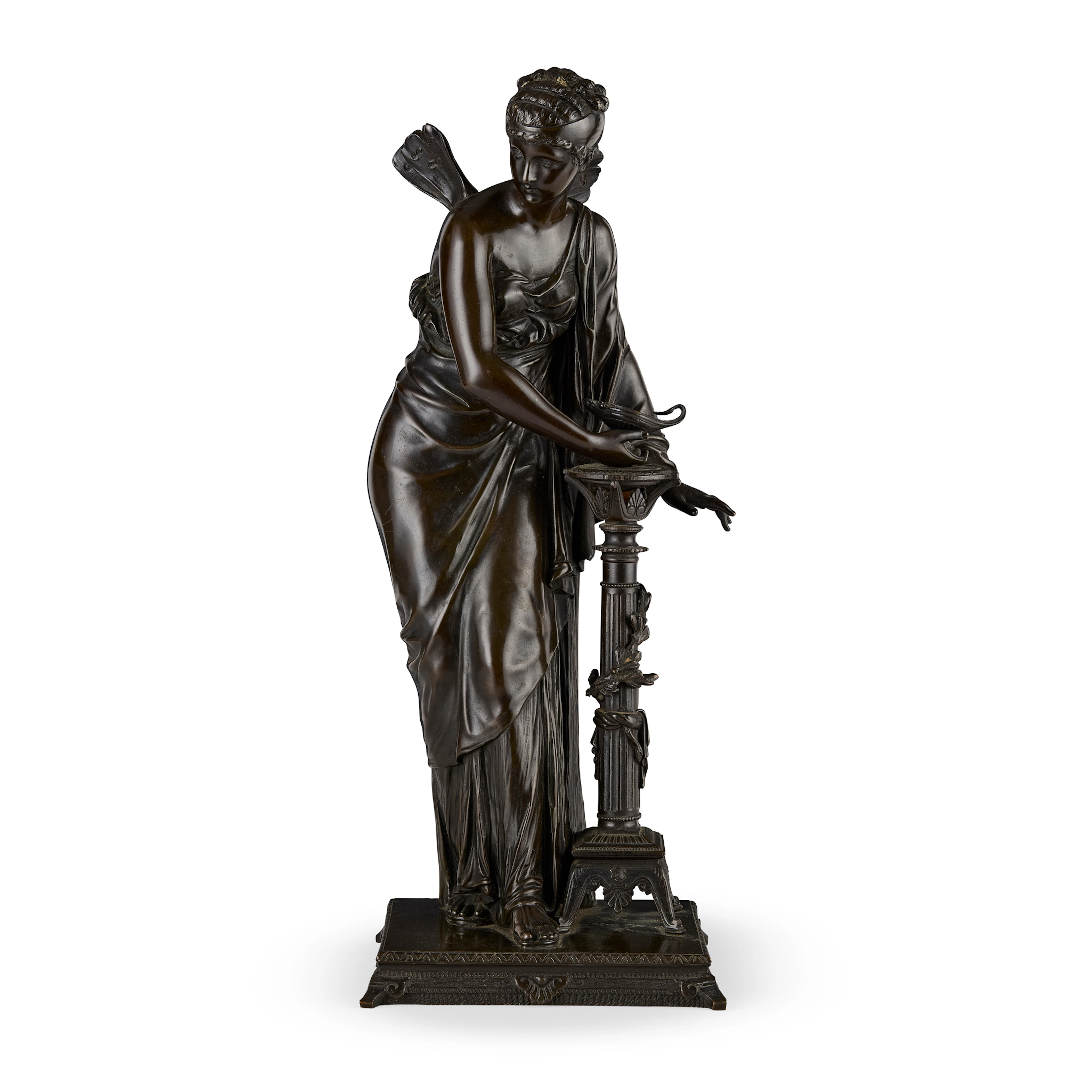 BRONZE FIGURE OF PSYCHE, HENRY ETIENNE DUMAIGE (FRENCH 1830-1888)