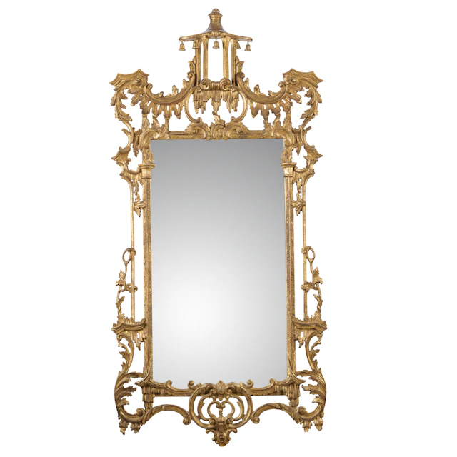 GEORGIAN STYLE GILTWOOD 'CHINESE CHIPPENDALE' MIRROR