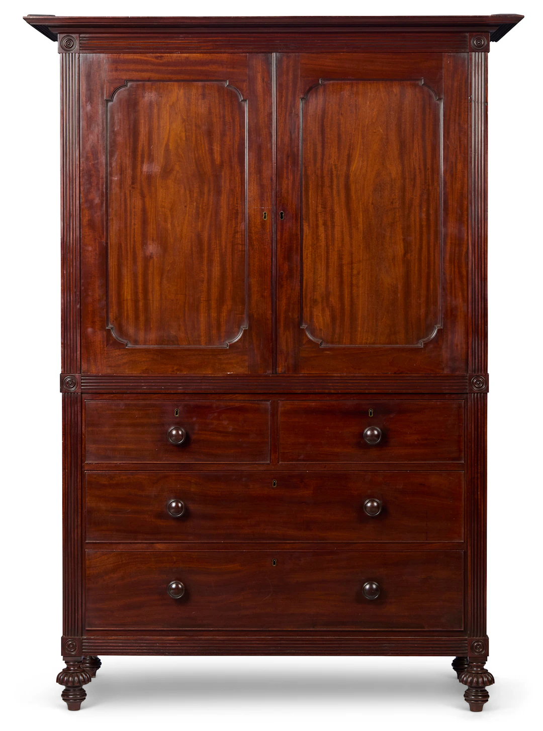 REGENCY MAHOGANY LINEN PRESS, POSSIBLY CHANNEL ISLANDS