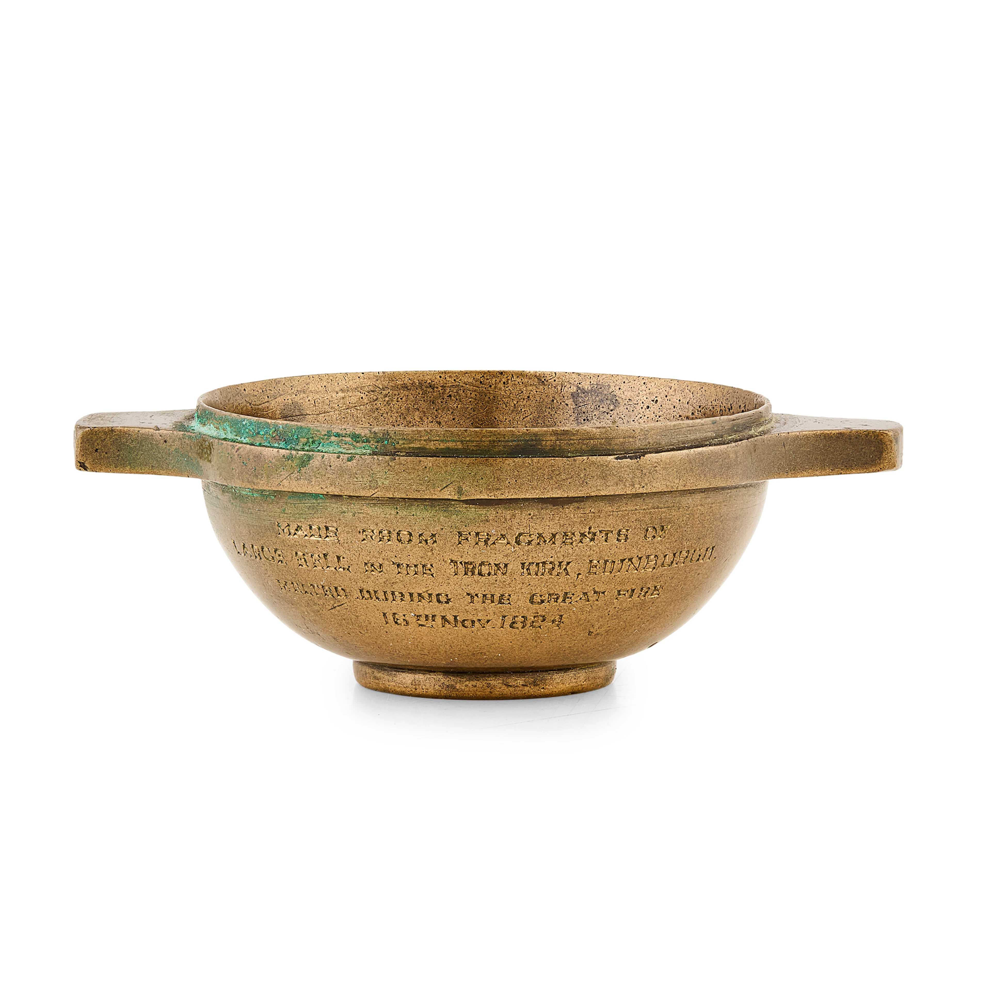 A GEORGE IV BRONZE 'BELL METAL' QUAICH
