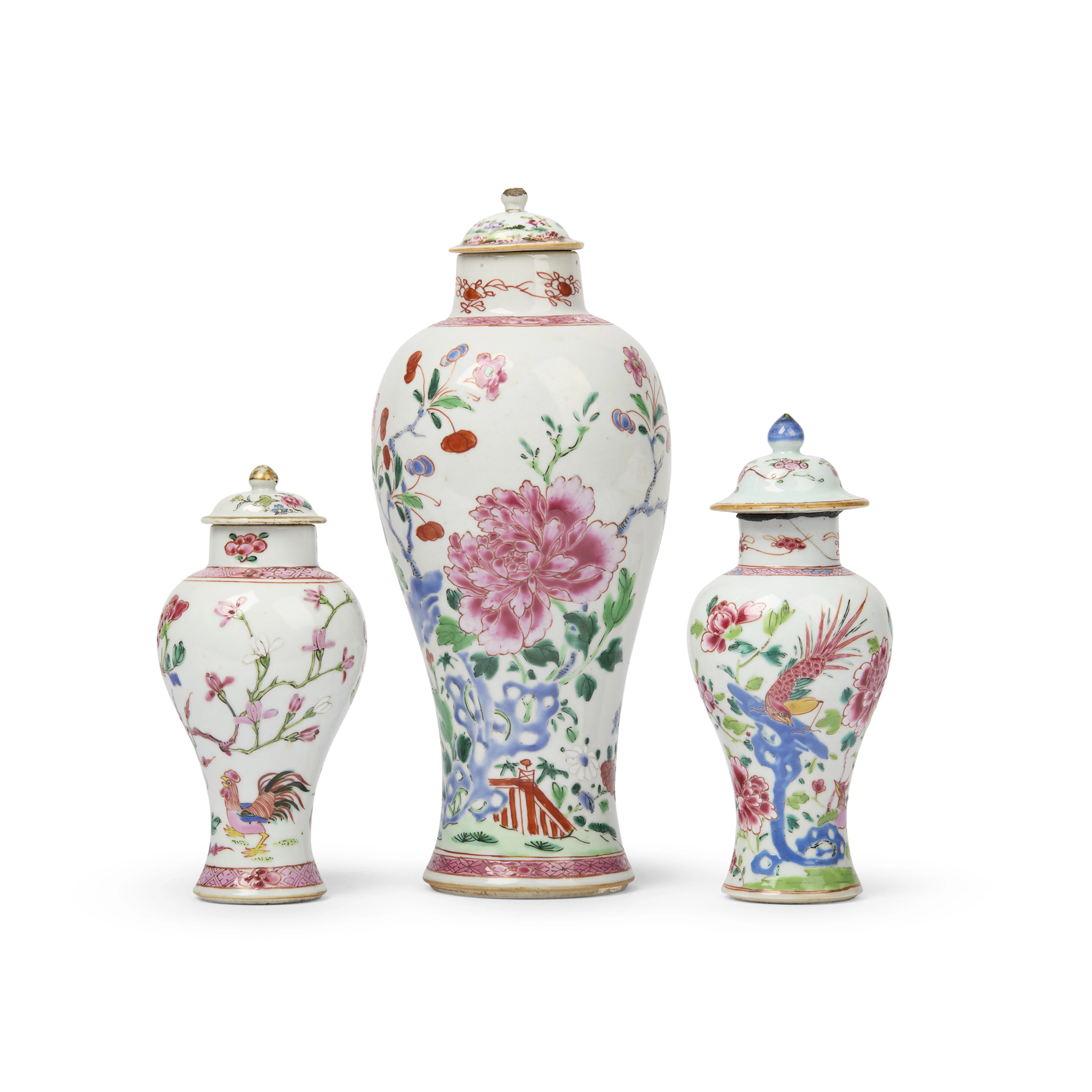 [PRIVATE SCOTTISH COLLECTION, EDINBURGH] GROUP OF THREE CHINESE FAMILLE