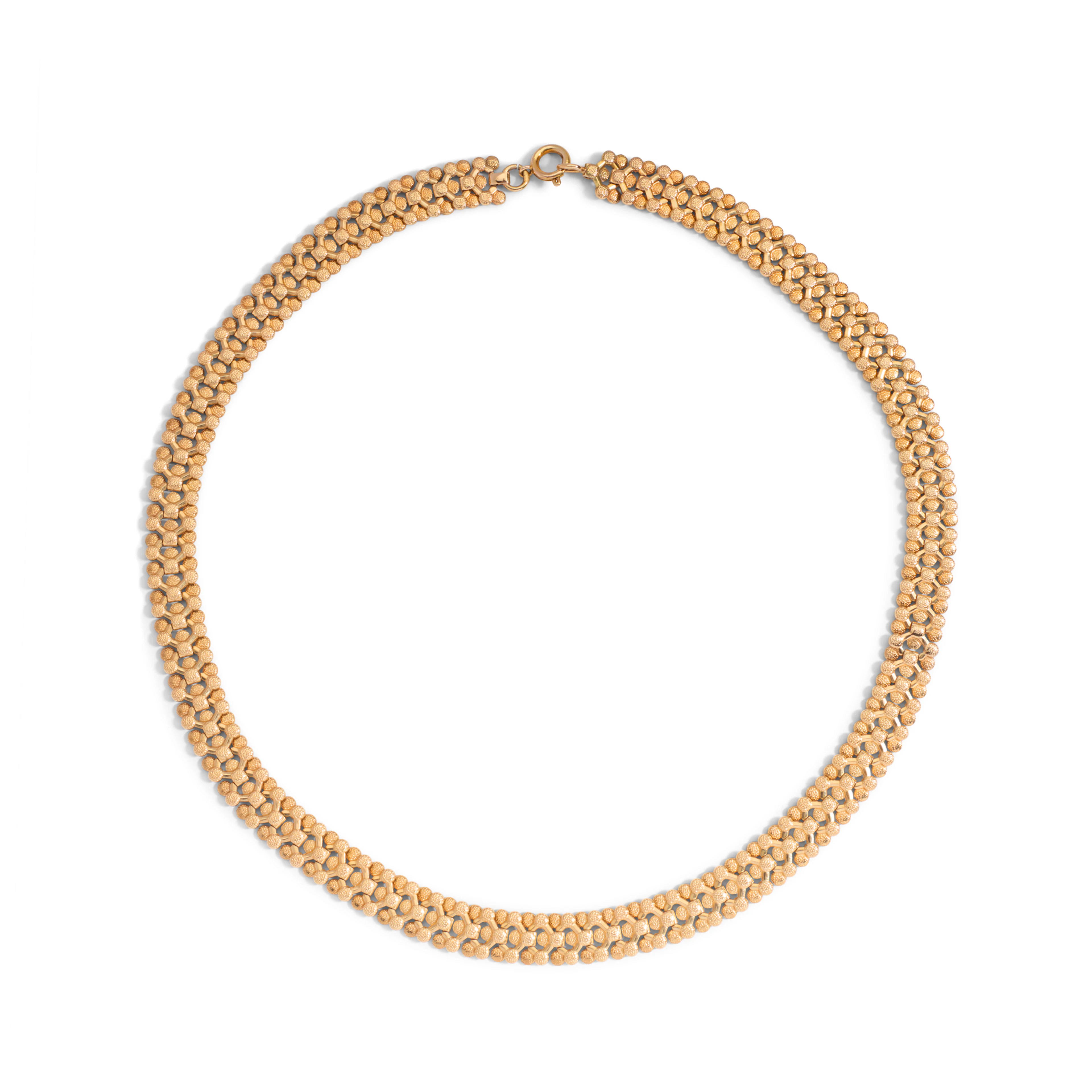 A 9ct gold fancy-link choker necklace