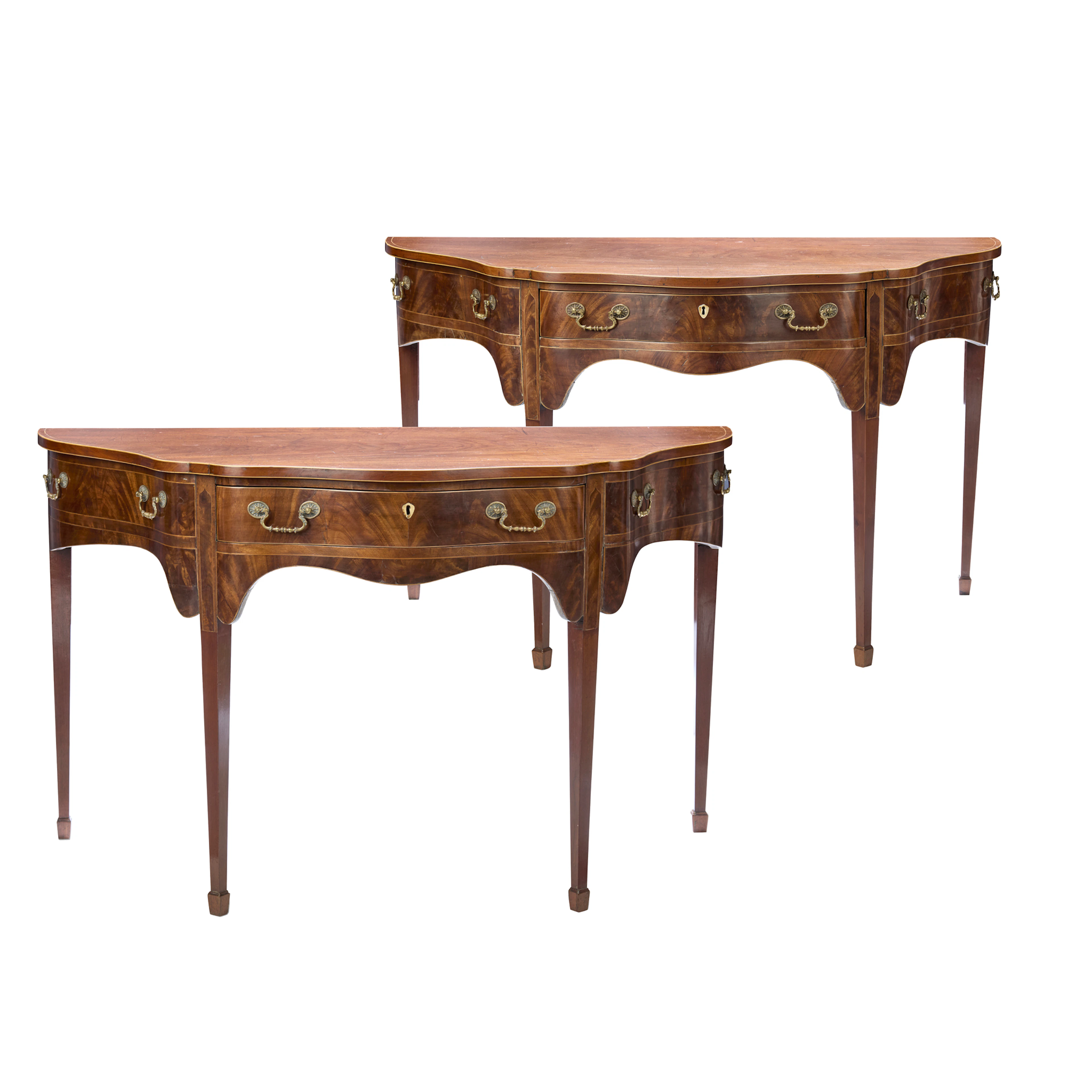 PAIR OF LATE GEORGE III MAHOGANY SIDE TABLES