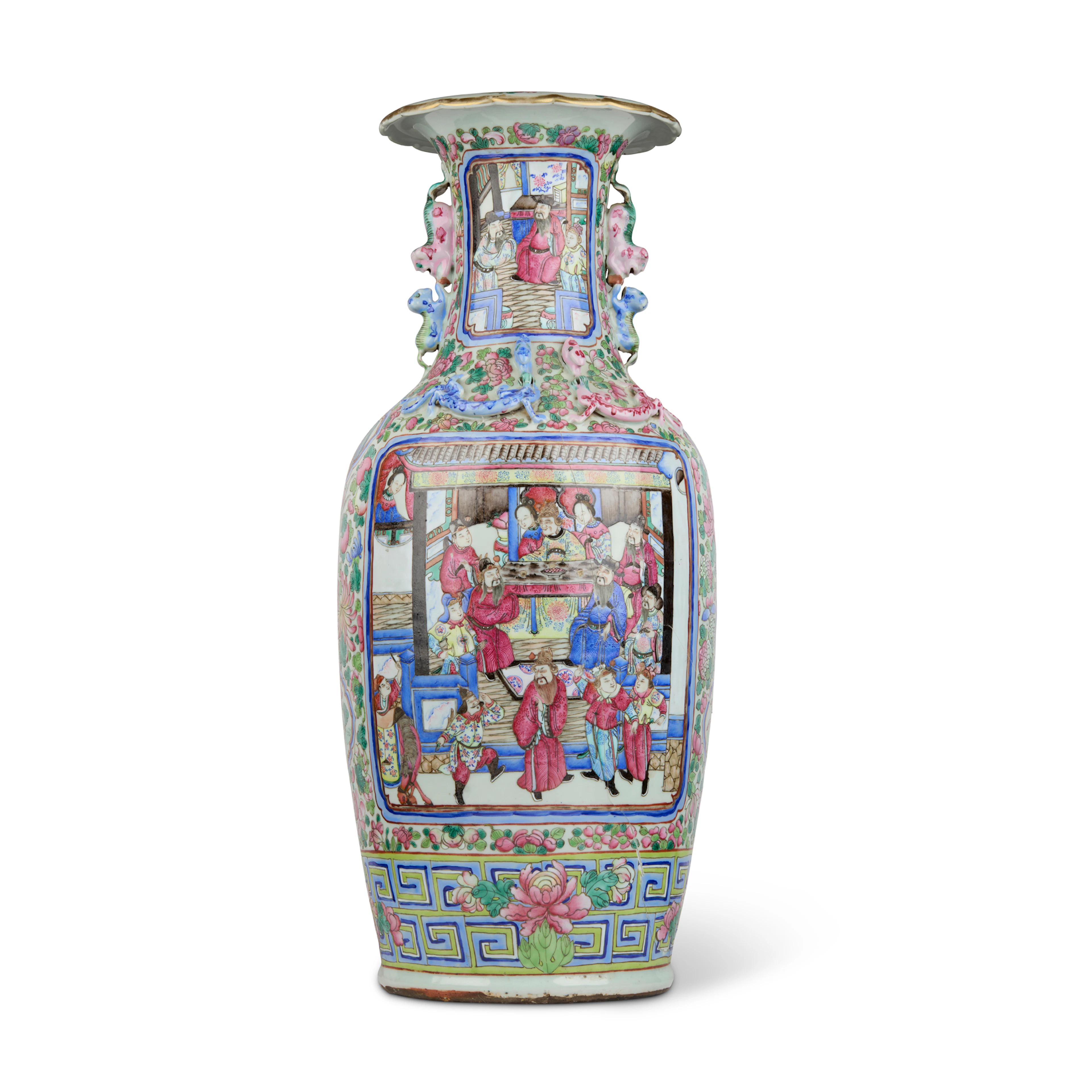 [PRIVATE SCOTTISH COLLECTION, DUNDEE] LARGE CHINESE FAMILLE ROSE 'FIGURAL' VASE