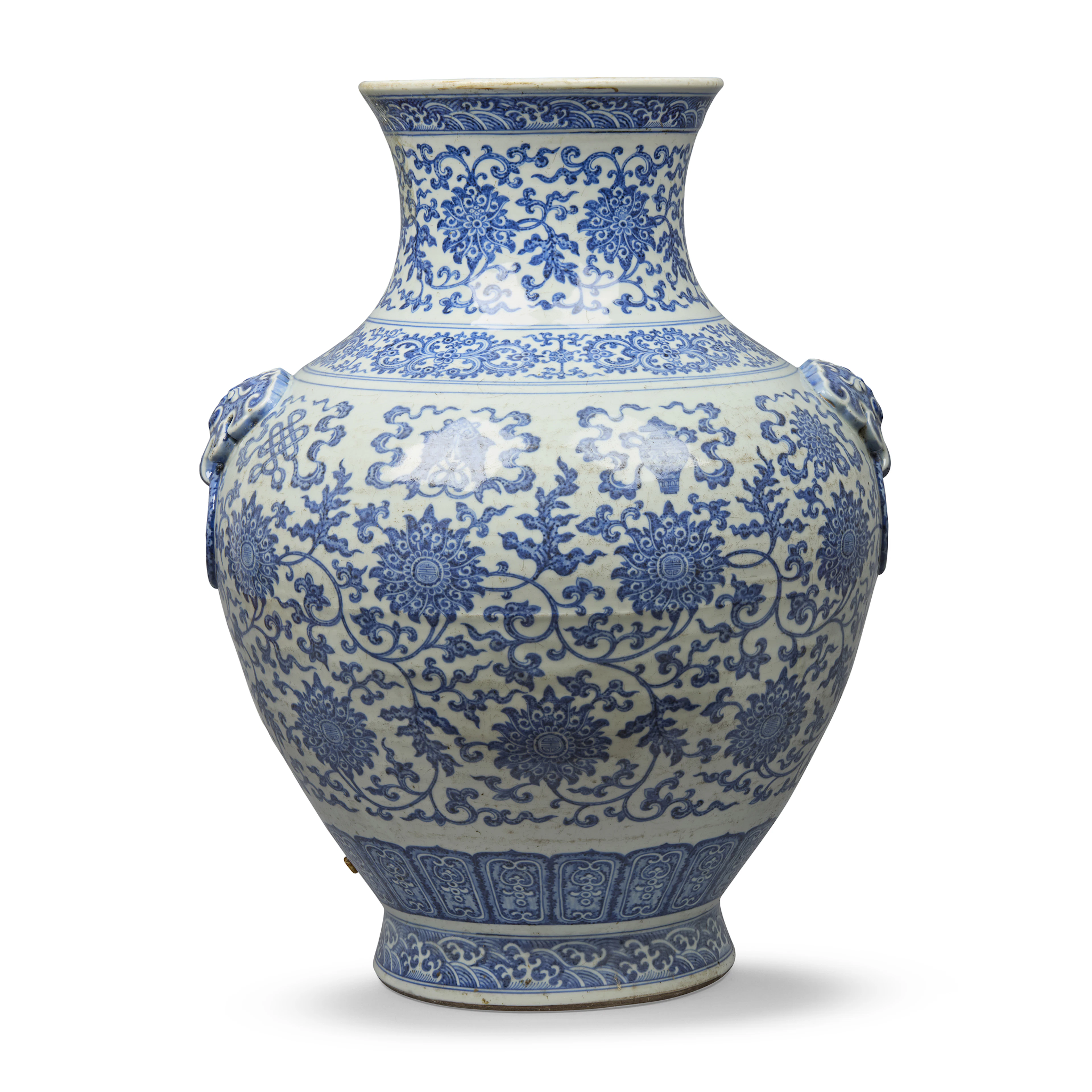 [PRIVATE COLLECTION, PARIS] LARGE CHINESE BLUE AND WHITE 'LOTUS' HU-FORM VASE