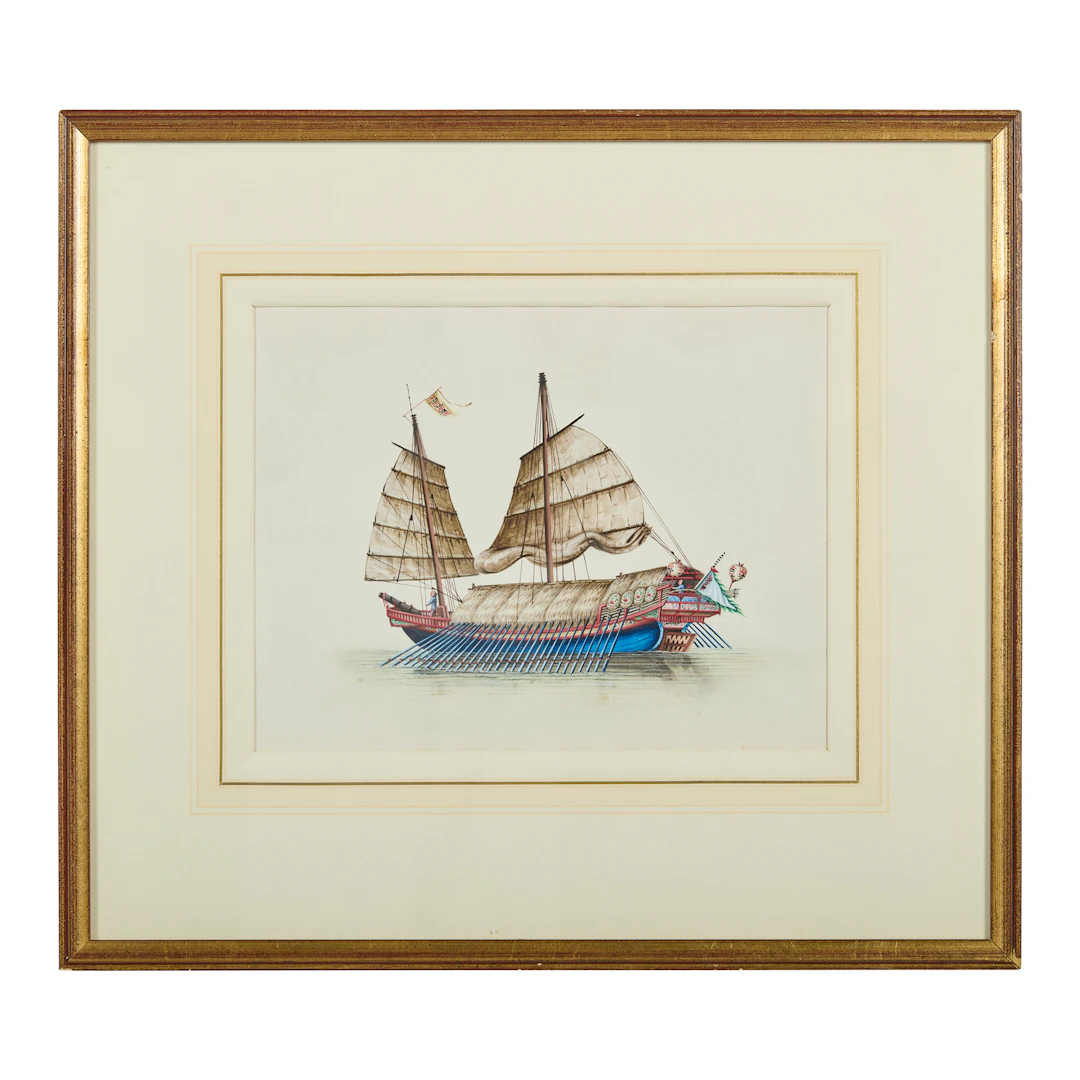 SET OF SEVEN CHINESE 'JUNK' PAINTINGS