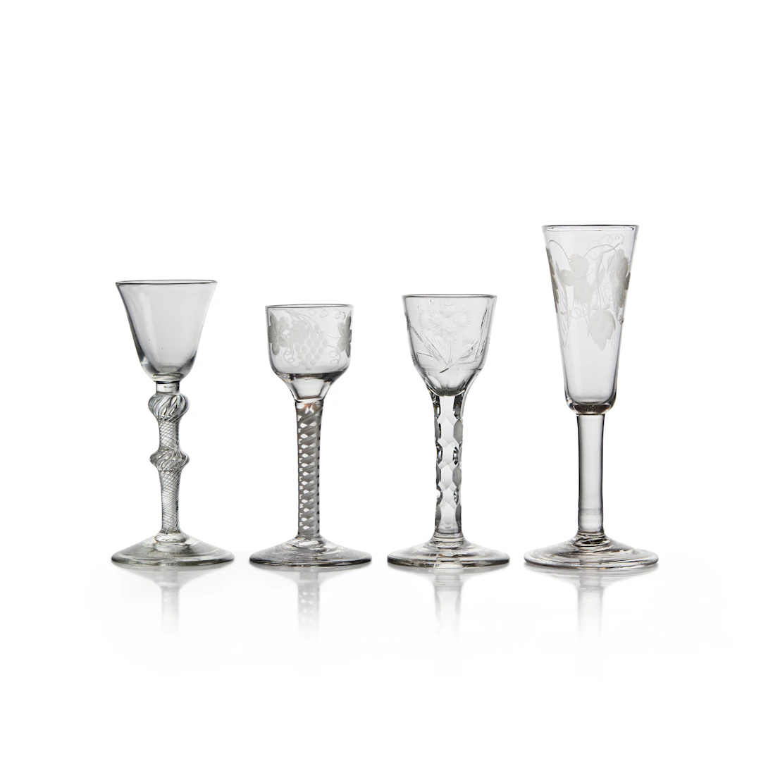 FOUR GEORGIAN DRINKING GLASSES