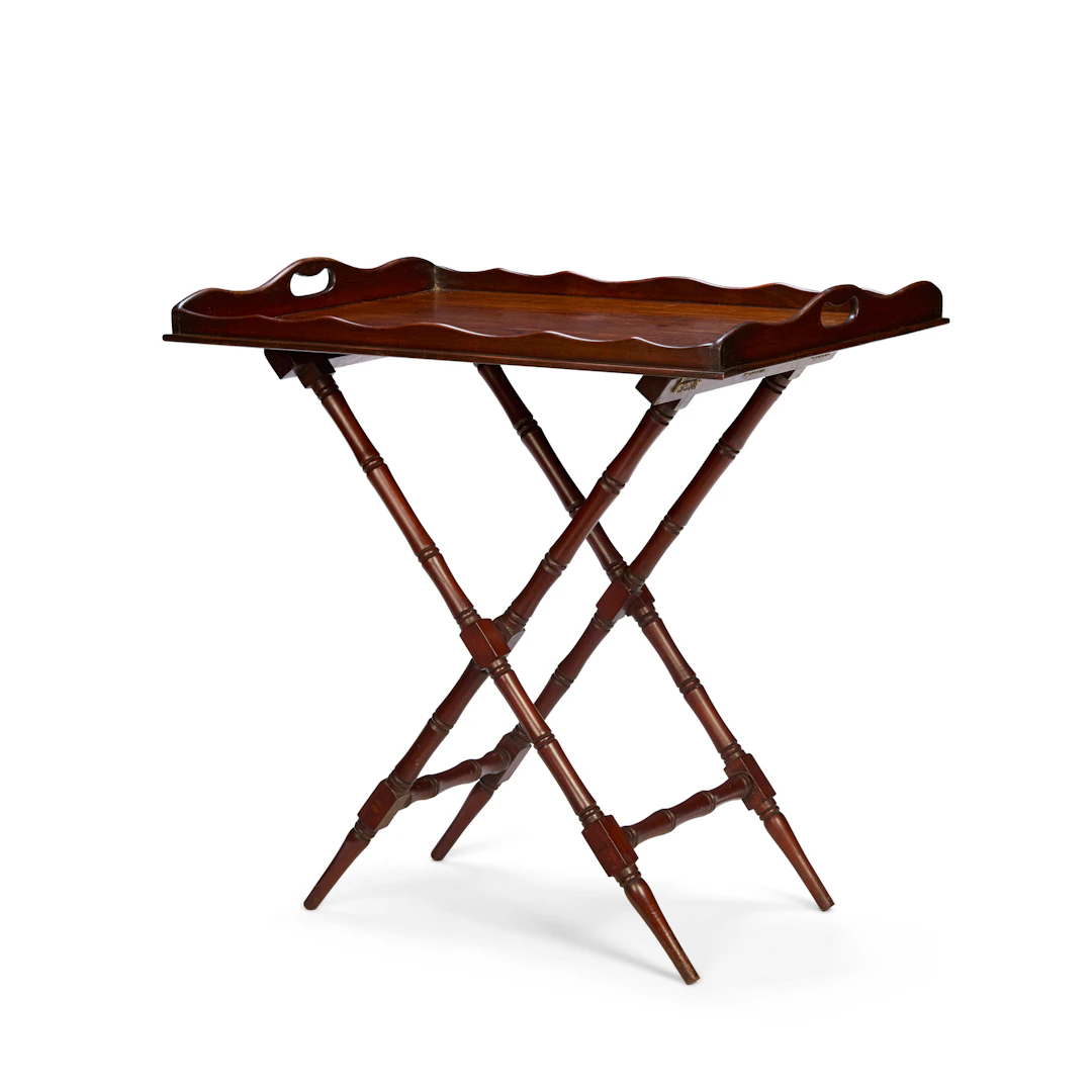 REGENCY MAHOGANY BUTLER'S TRAY AND STAND