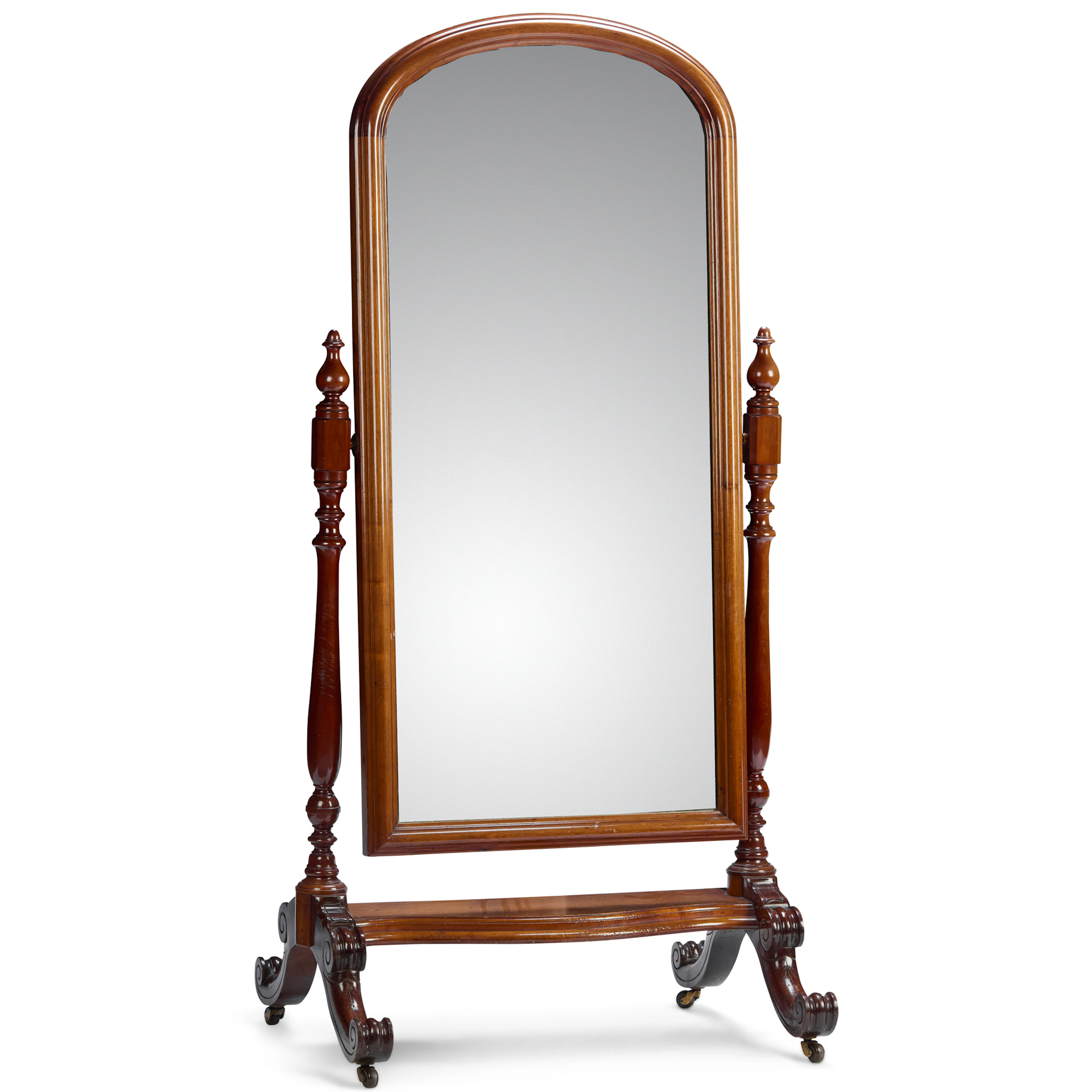 VICTORIAN MAHOGANY CHEVAL MIRROR