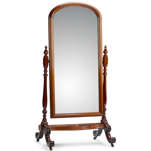 VICTORIAN MAHOGANY CHEVAL MIRROR