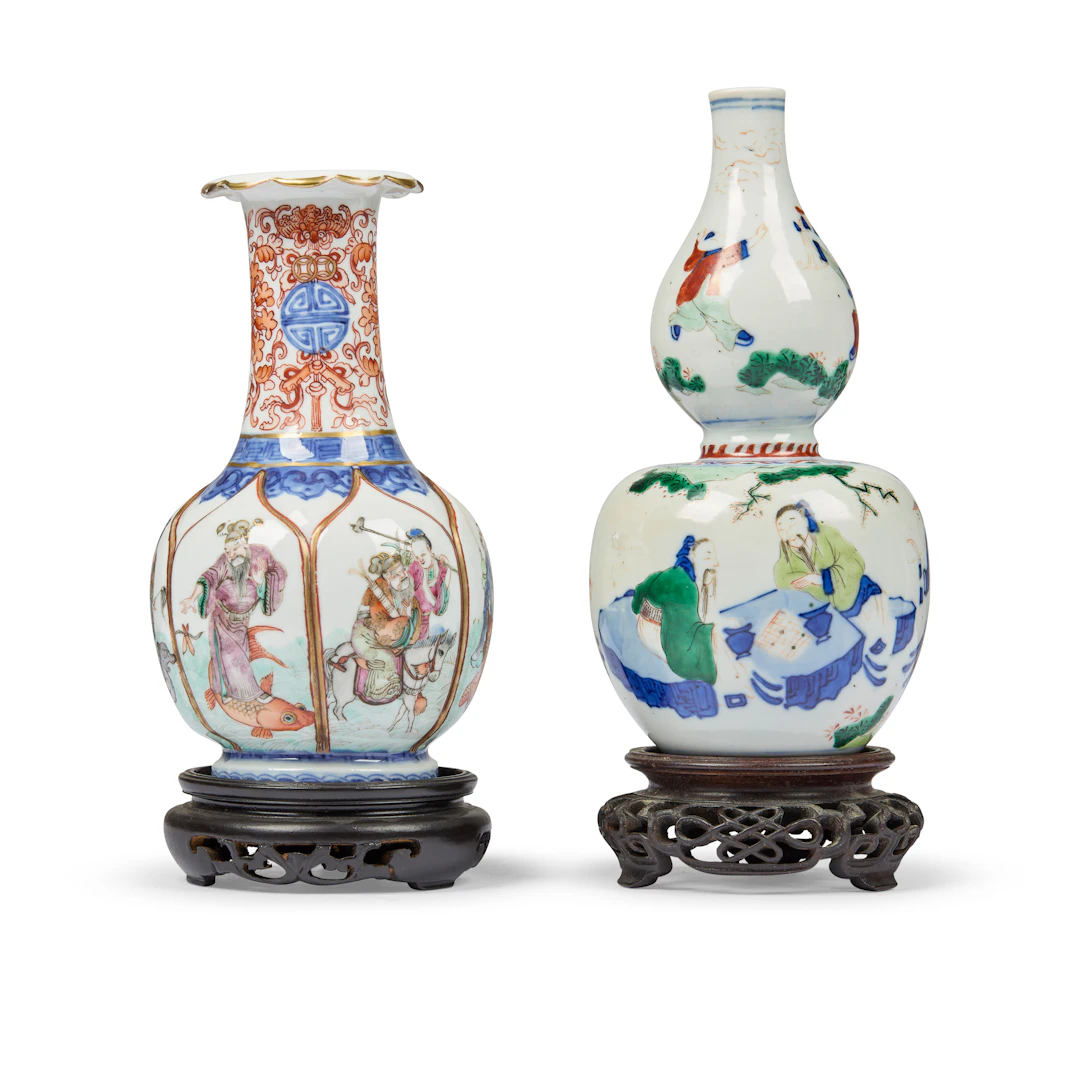 [PRIVATE SCOTTISH COLLECTION, FIFE] TWO CHINESE PORCELAIN 'FIGURAL' VASES