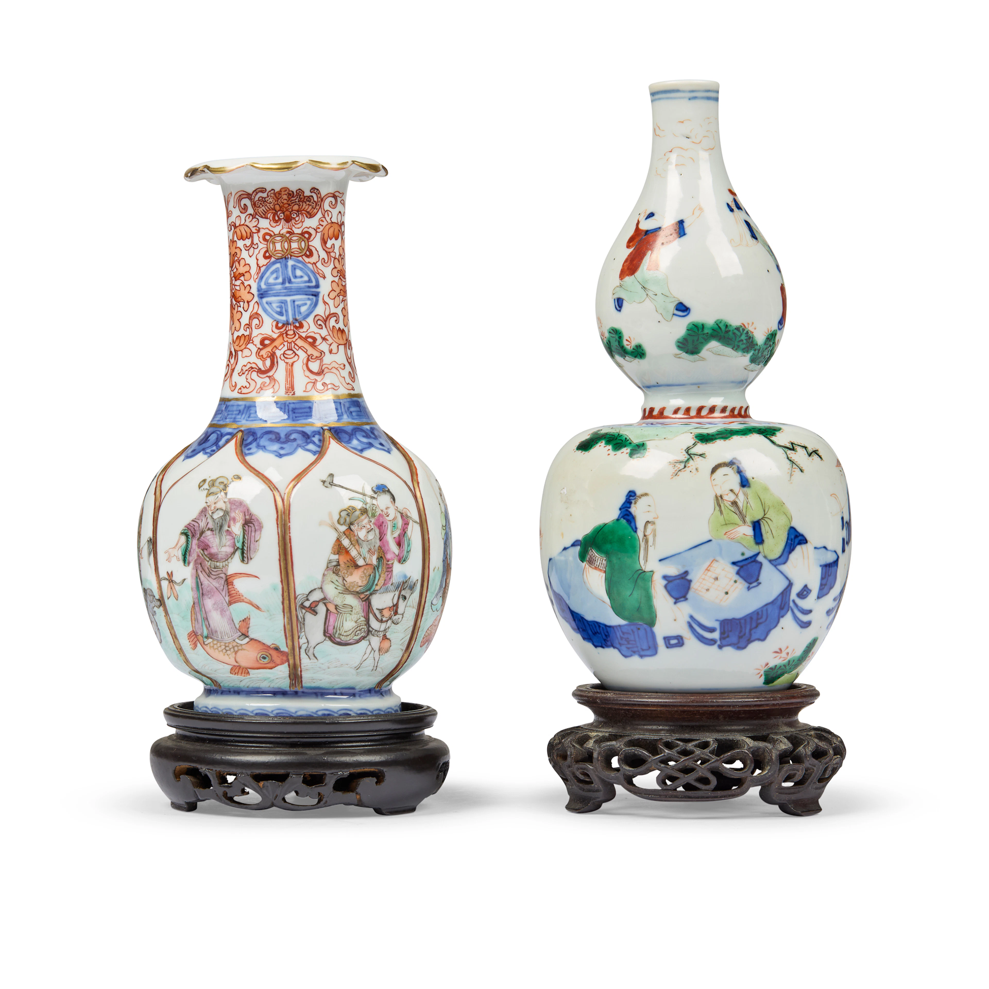 [PRIVATE SCOTTISH COLLECTION, FIFE] TWO CHINESE PORCELAIN 'FIGURAL' VASES