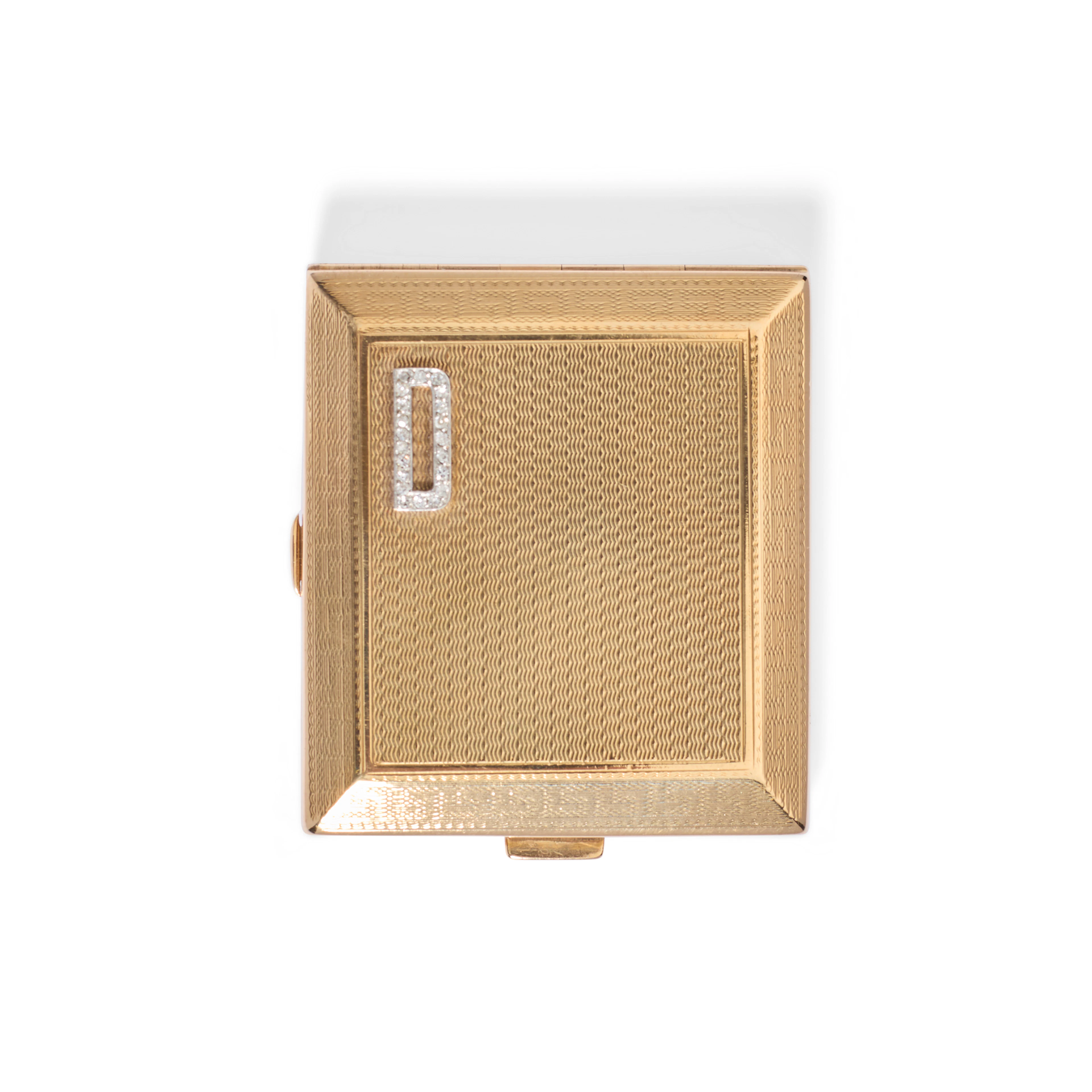 Asprey & Co: An early 20th century 9ct gold powder compact