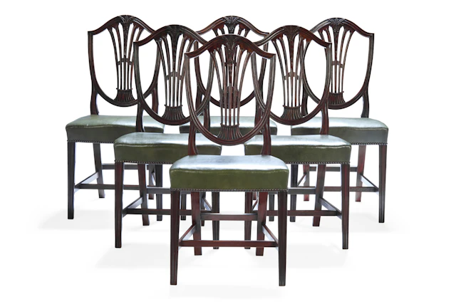 SET OF SIX GEORGIAN STYLE MAHOGANY DINING CHAIRS