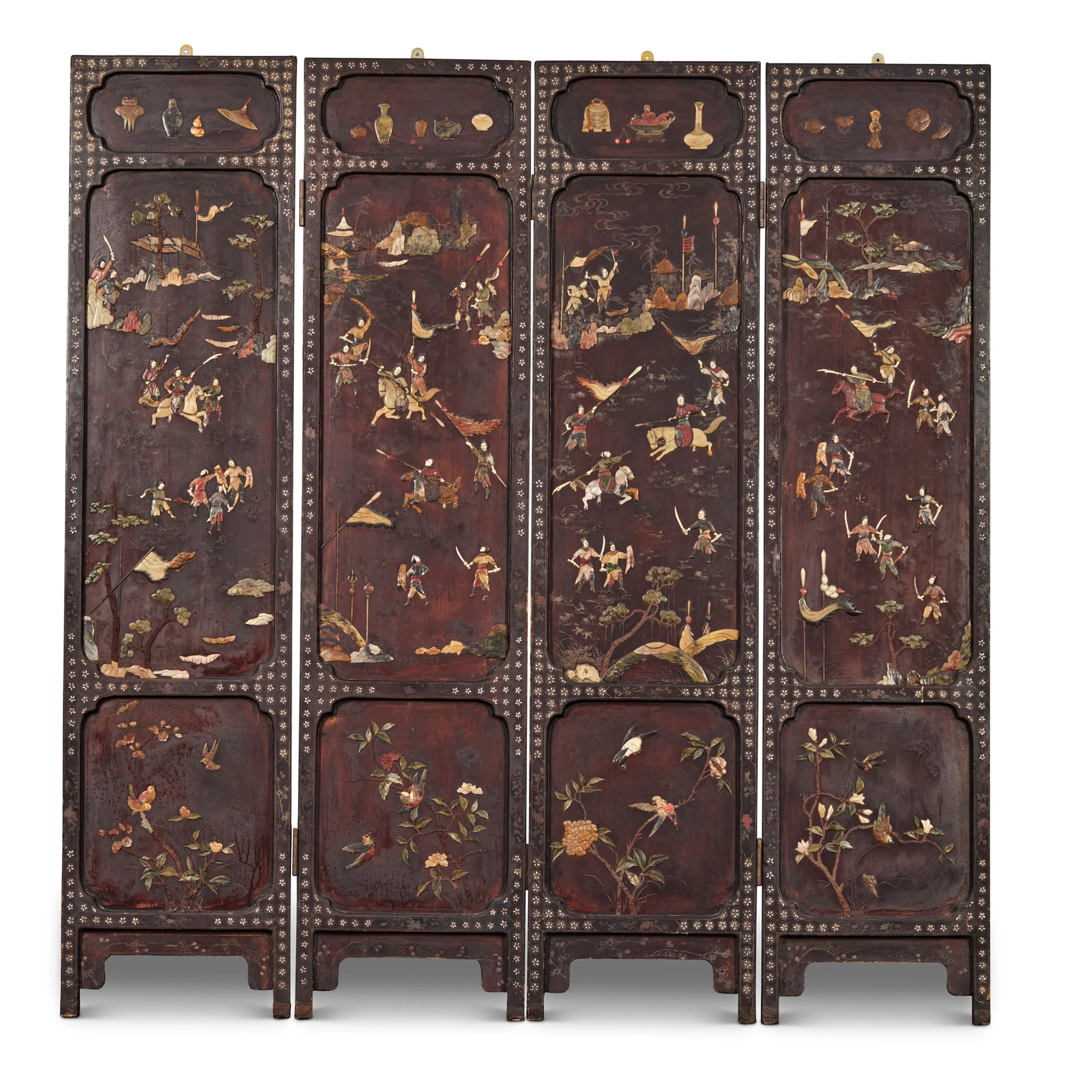 [PRIVATE SCOTTISH COLLECTION, DUNDEE] CHINESE BLACK-LACQUERED HARDSTONE