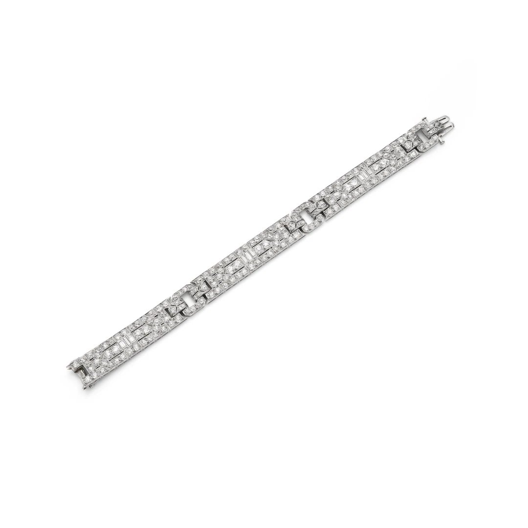 An Art Deco diamond strap bracelet, circa 1930