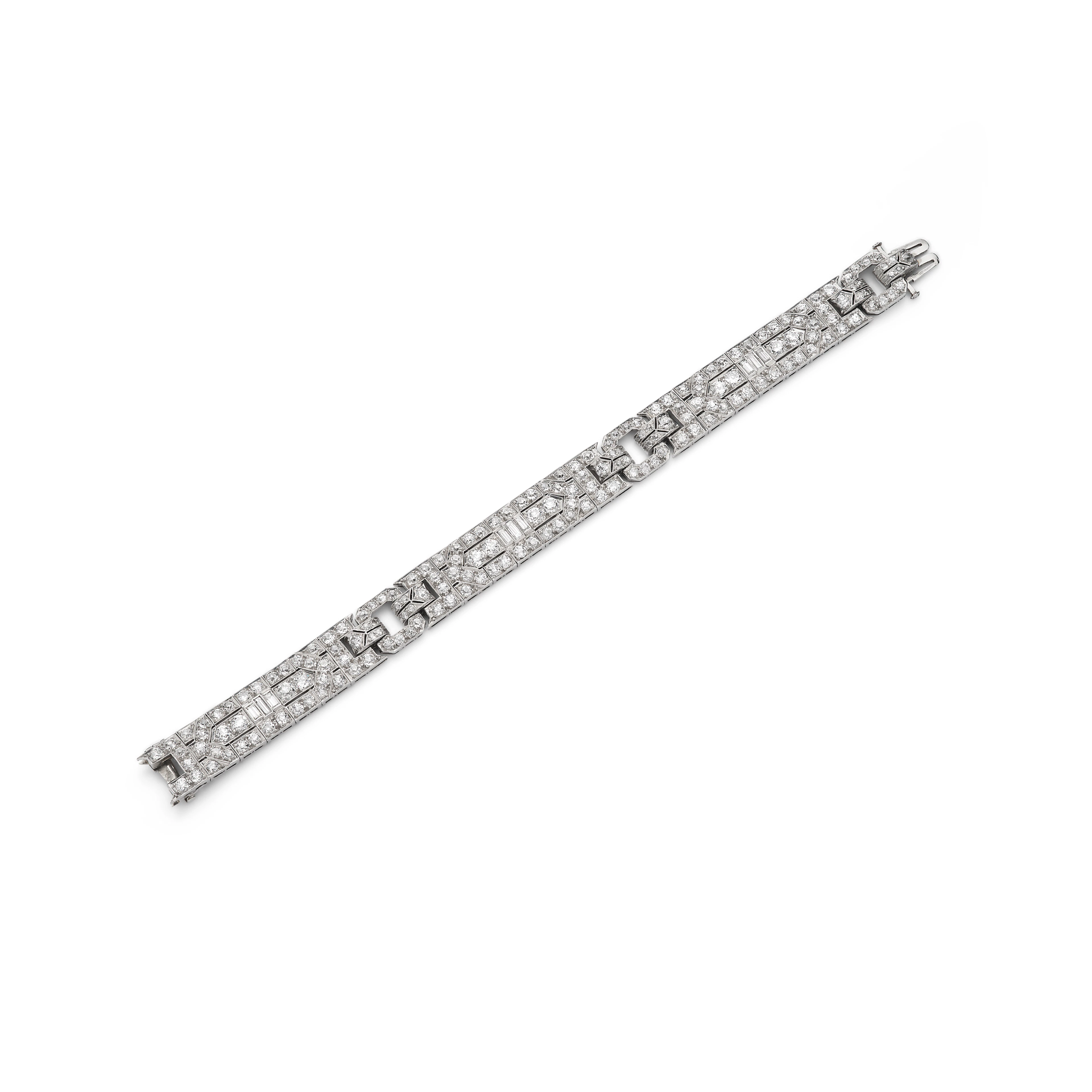 An Art Deco diamond strap bracelet, circa 1930
