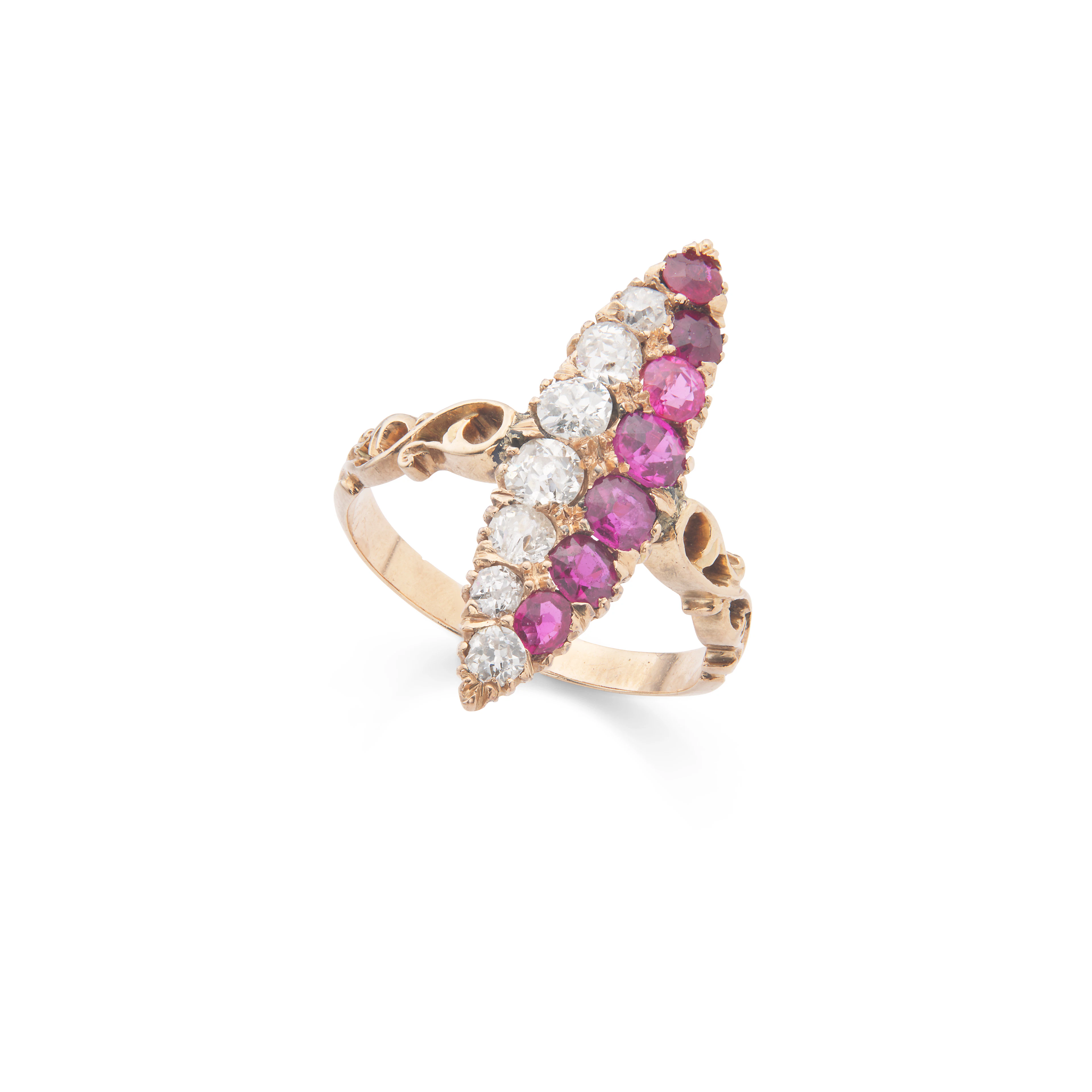 A ruby and diamond ring, circa 1900