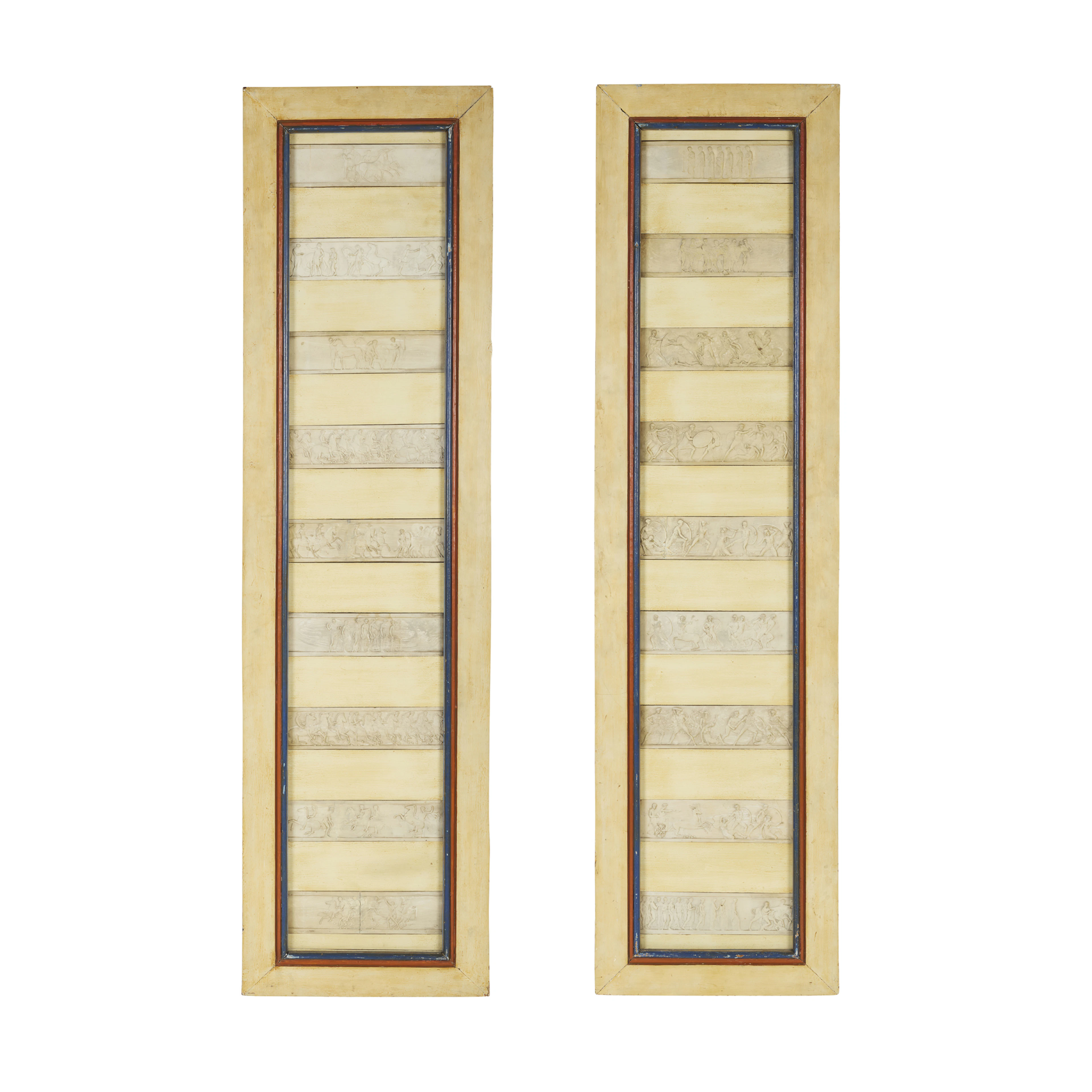 PAIR OF FRAMED PARTHENON FRIEZE PLASTER RELIEF PANELS BY JOHN HENNING