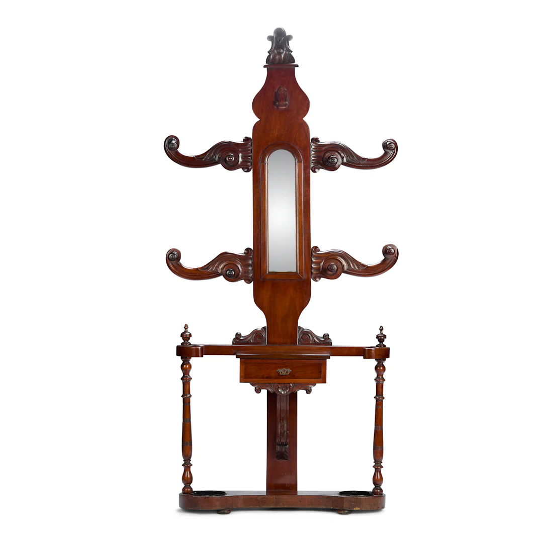 EARLY VICTORIAN MAHOGANY HALL STAND