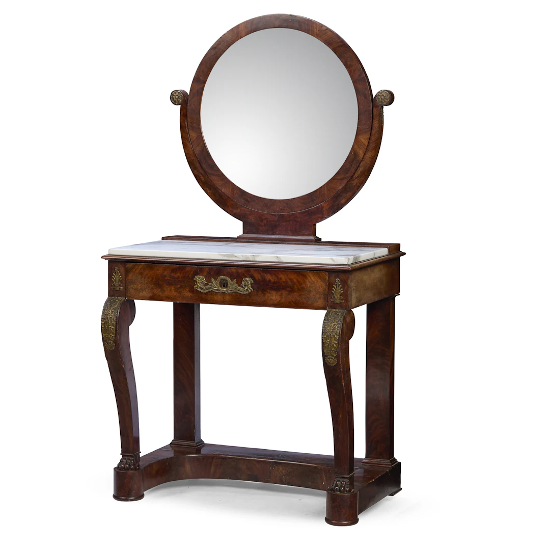 FRENCH EMPIRE STYLE MAHOGANY DRESSING TABLE
