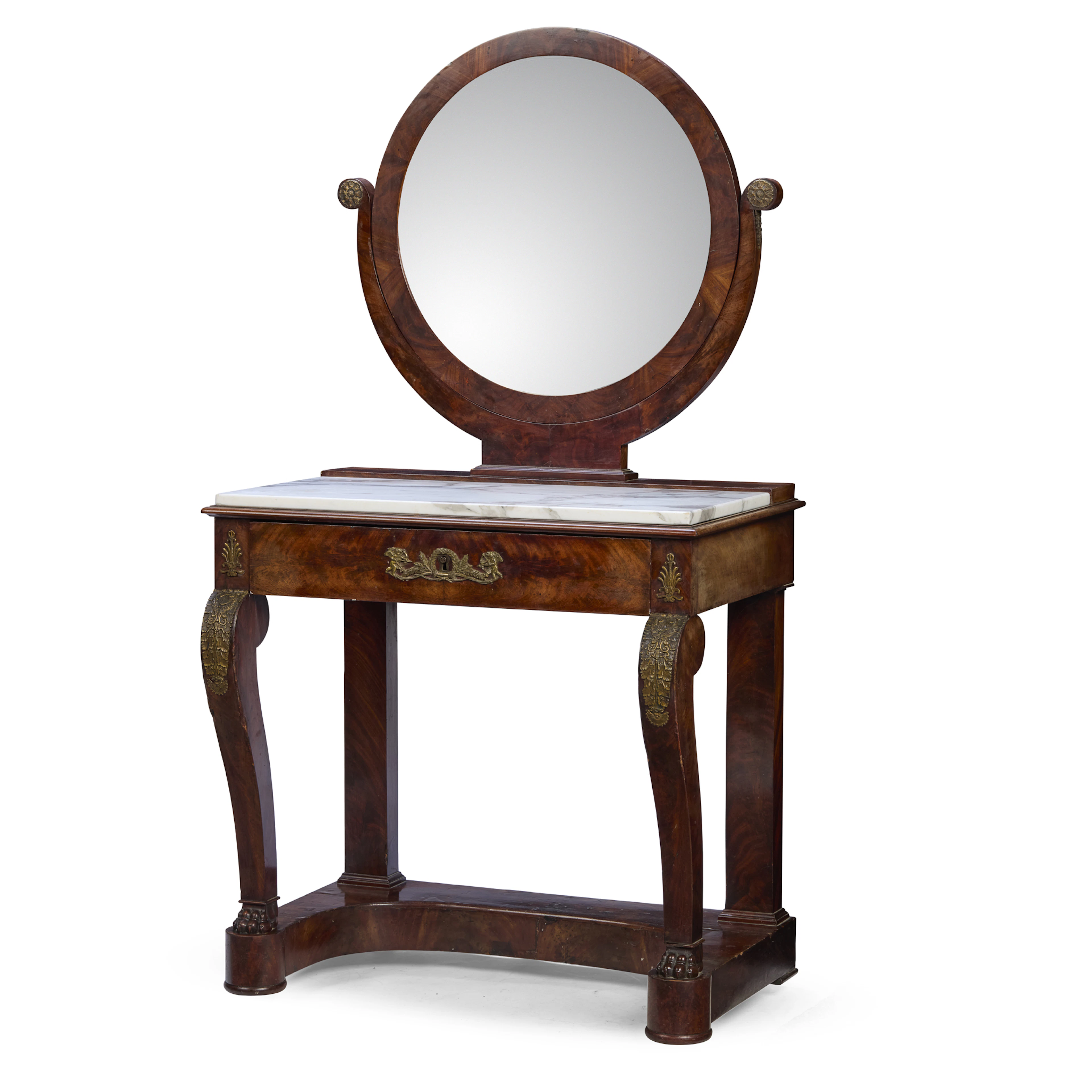 FRENCH EMPIRE STYLE MAHOGANY DRESSING TABLE