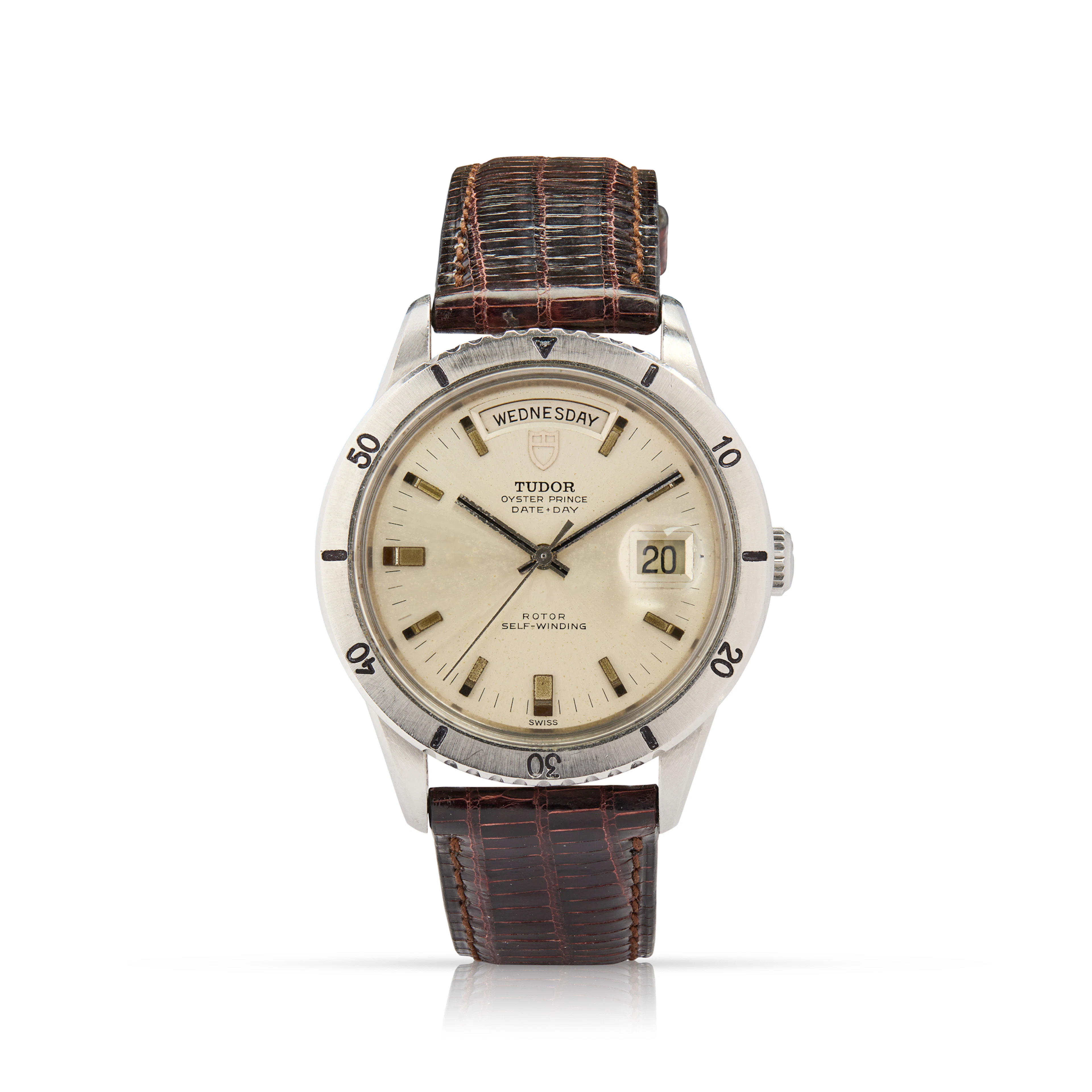 Tudor. A stainless steel automatic wristwatch with day and date