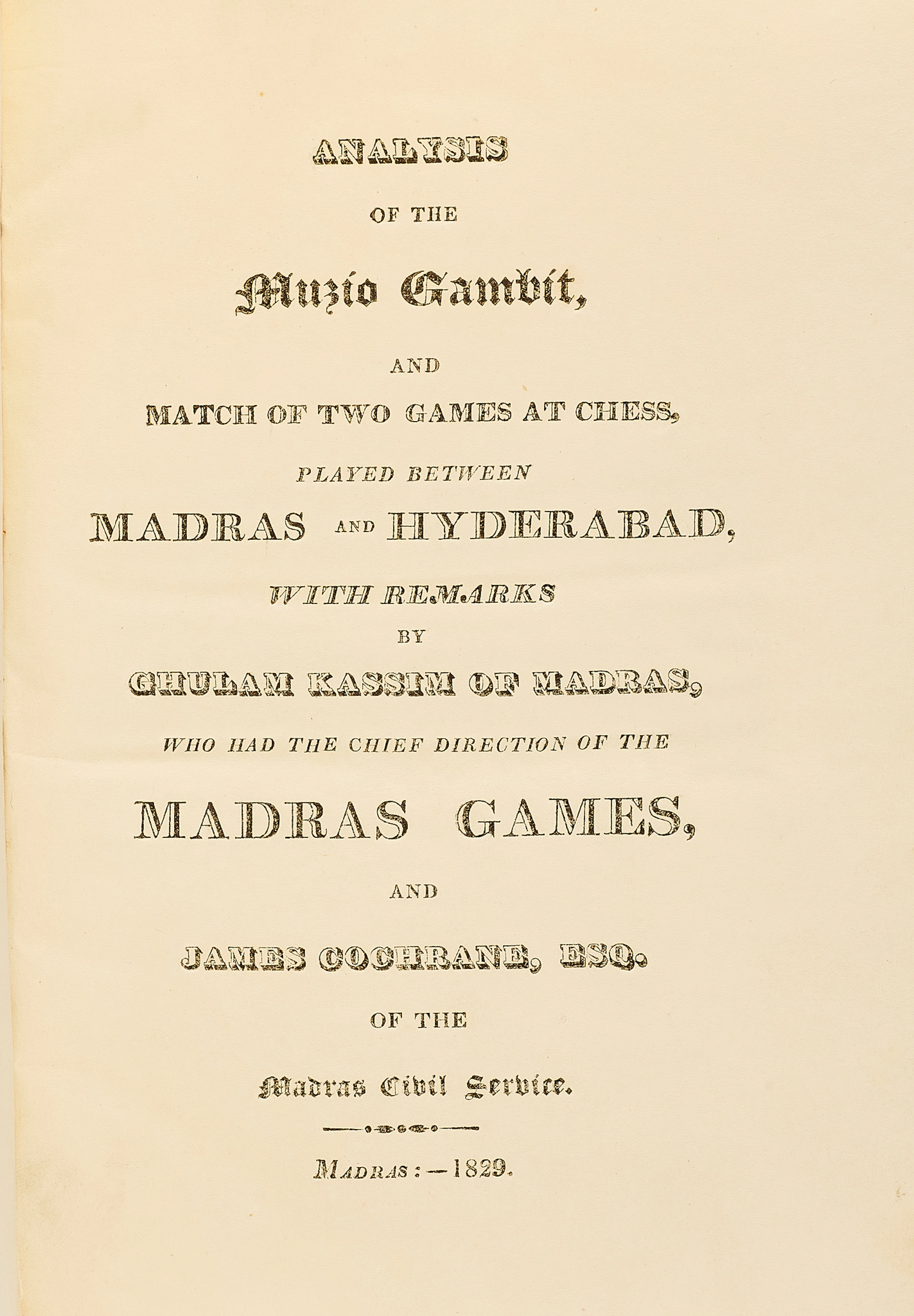 Kassim, Ghulam, & James Cochrane