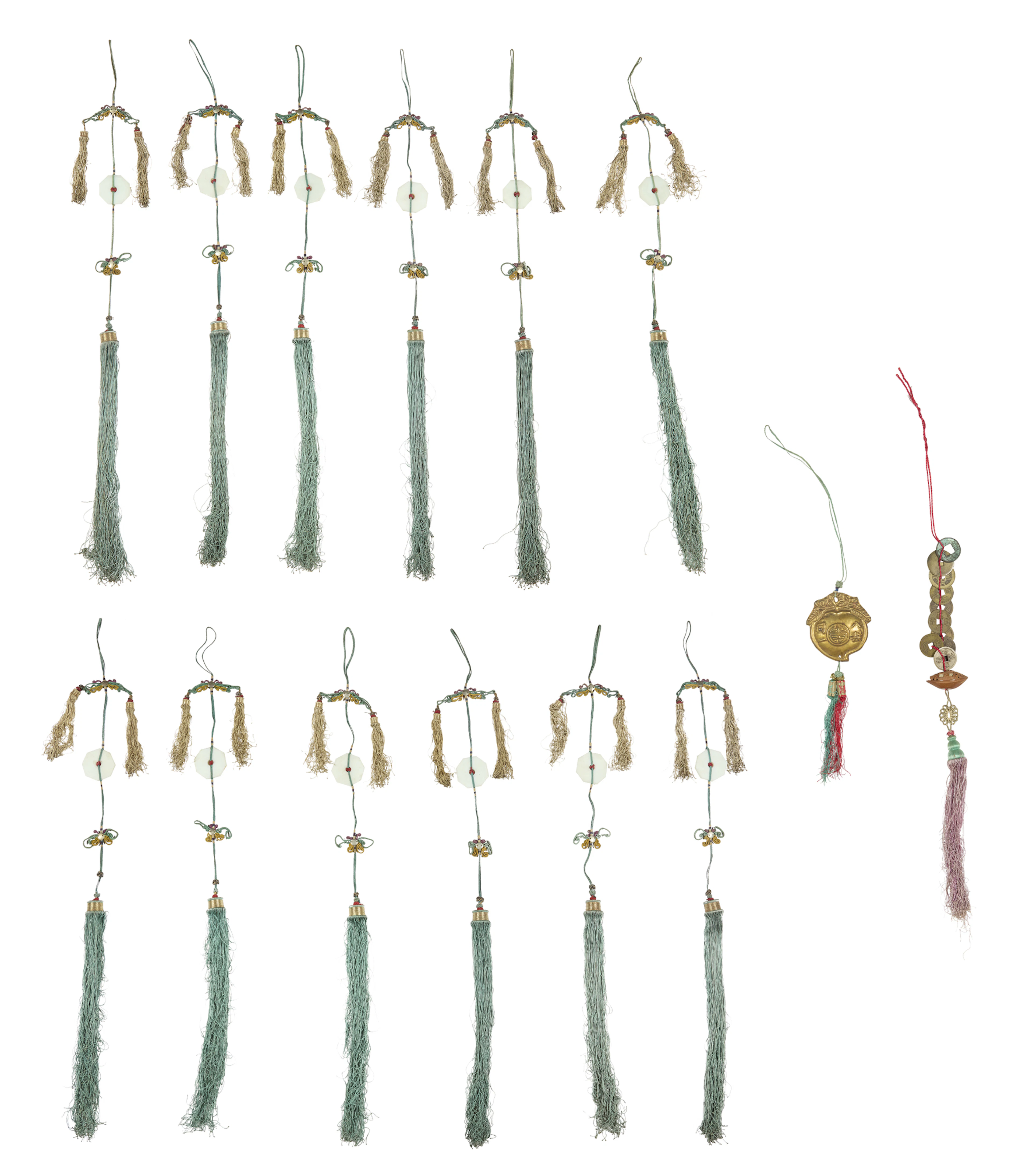 GROUP OF FOURTEEN HANGING PENDANTS