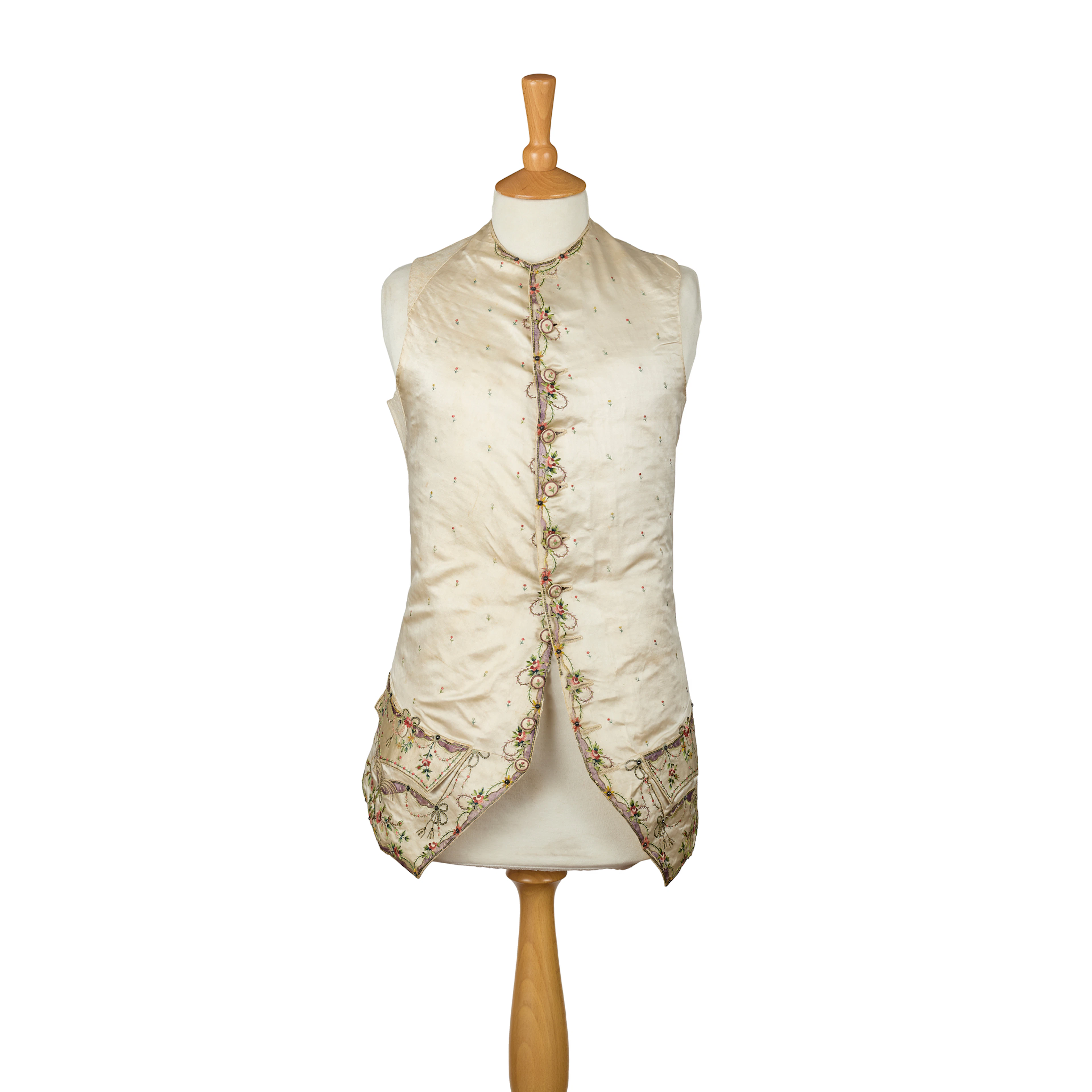 LATE GEORGE III SILK EMBROIDERED GENTLEMAN'S WAISTCOAT
