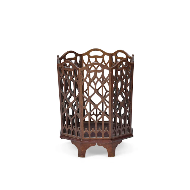 GEORGE III STYLE FRETWORK WASTEPAPER BIN