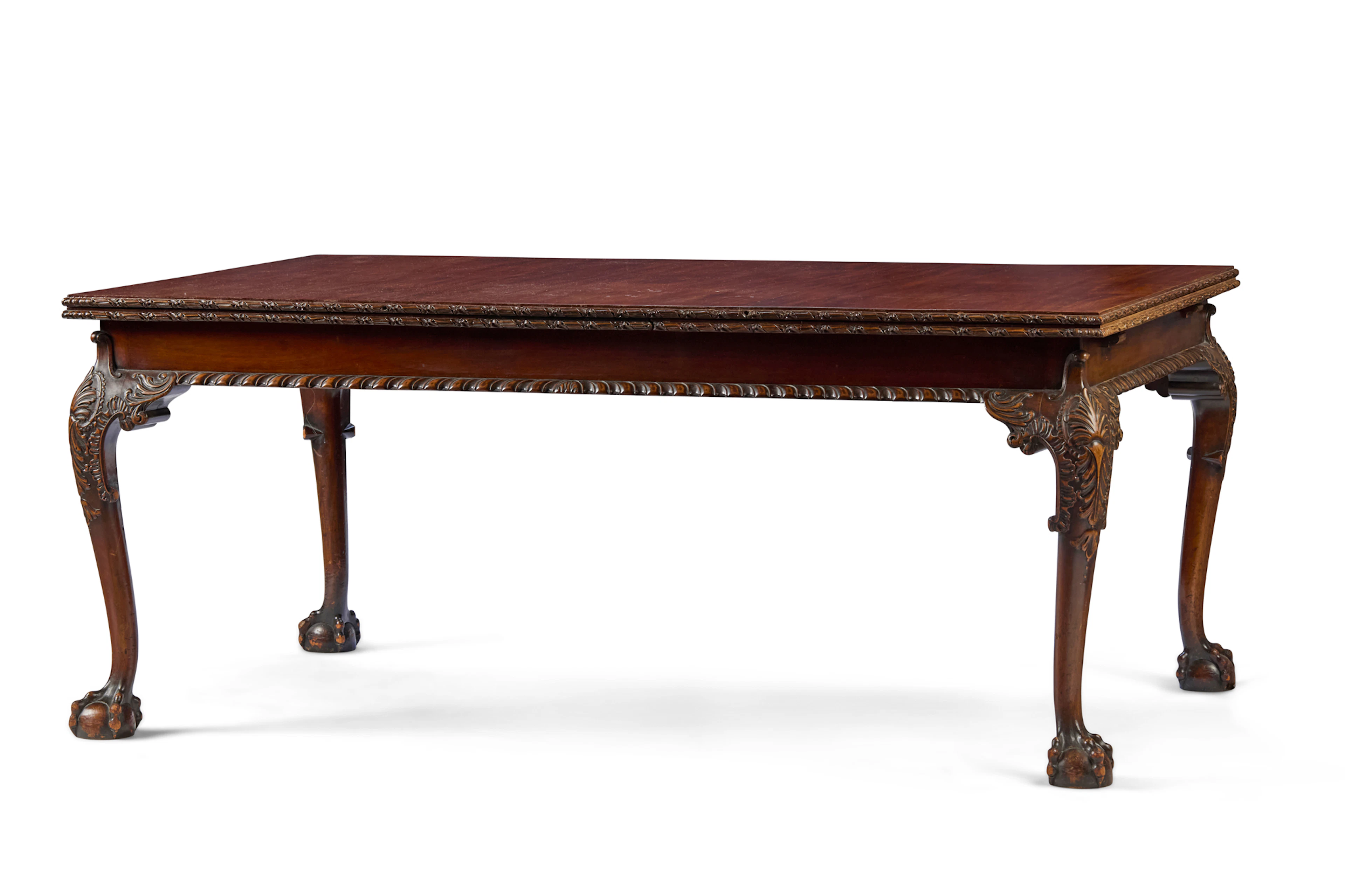 GEORGIAN STYLE MAHOGANY DRAW-LEAF DINING TABLE