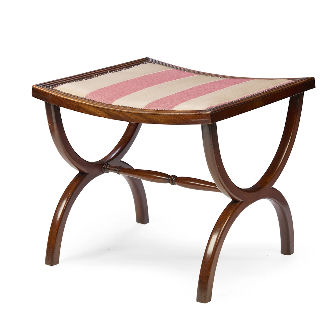 REGENCY MAHOGANY X-FRAME STOOL